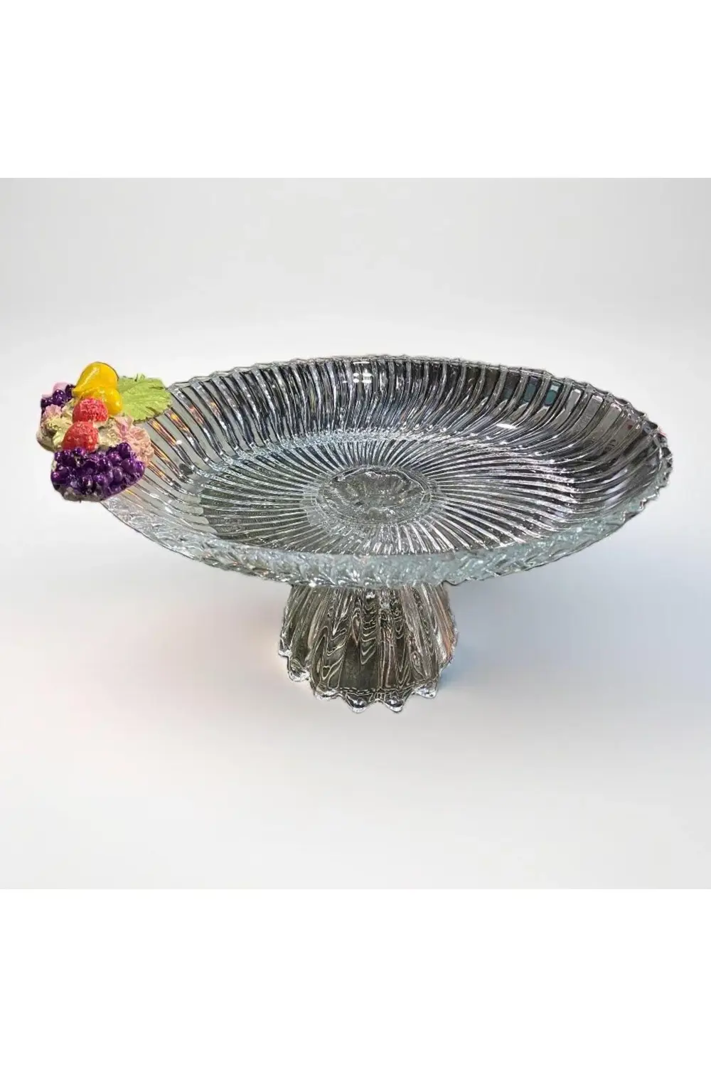 Ayaklı Cam Meyveli  Sunum Tabağı