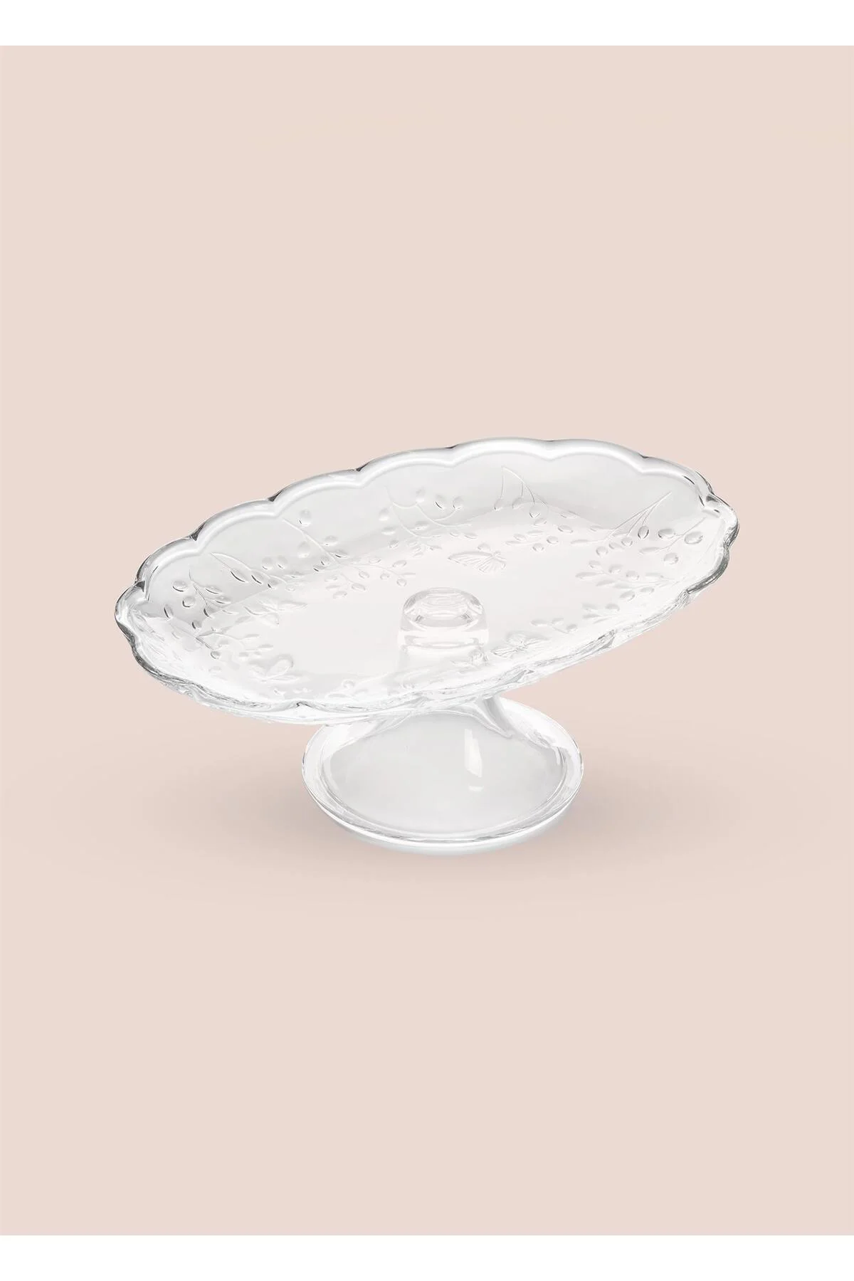 Ayaklı Cam Sunum Tabağı Oval 31x20x12 cm CAM0498