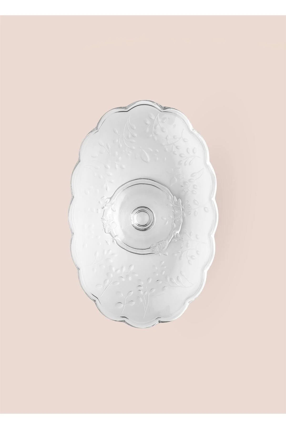 Ayaklı Cam Sunum Tabağı Oval 31x20x12 cm CAM0498