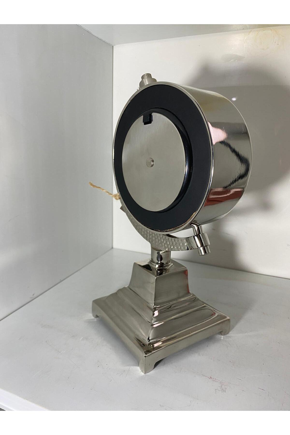 Elif Aksesuar Ayaklı Metal Lüx Masa Saati Gümüş