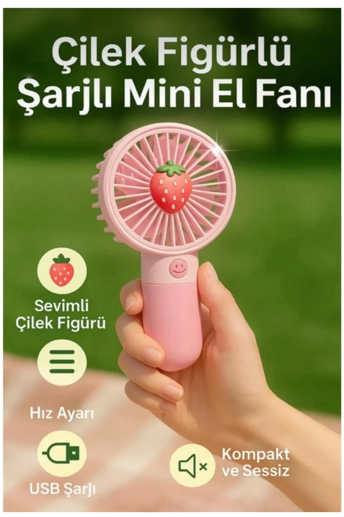 Ayaklı mini taşınabilir sessiz el fanı şarjlı masa üstü hava üflemeli metalik vantilatör