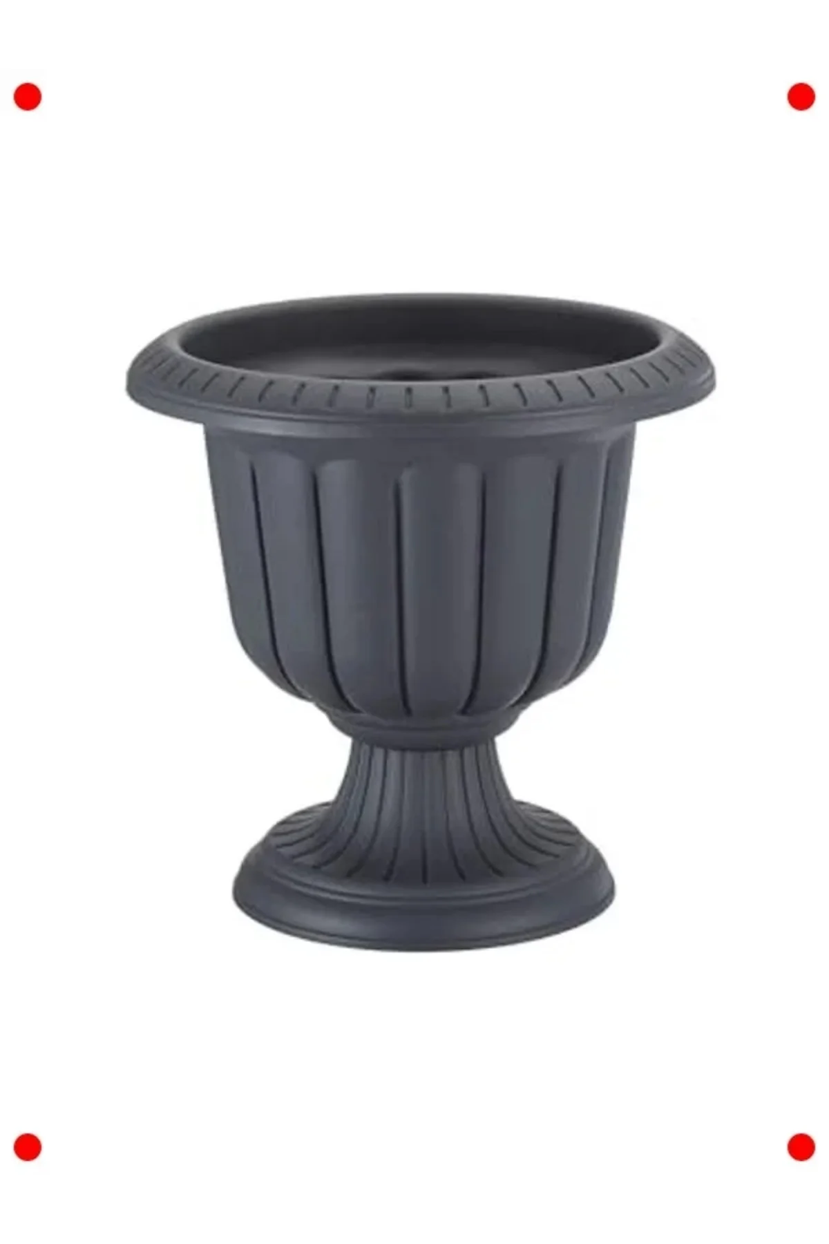 Ayaklı Nergis Saksı 3.4L 25cm - Antrasit (Deliksiz) - Görsel 3