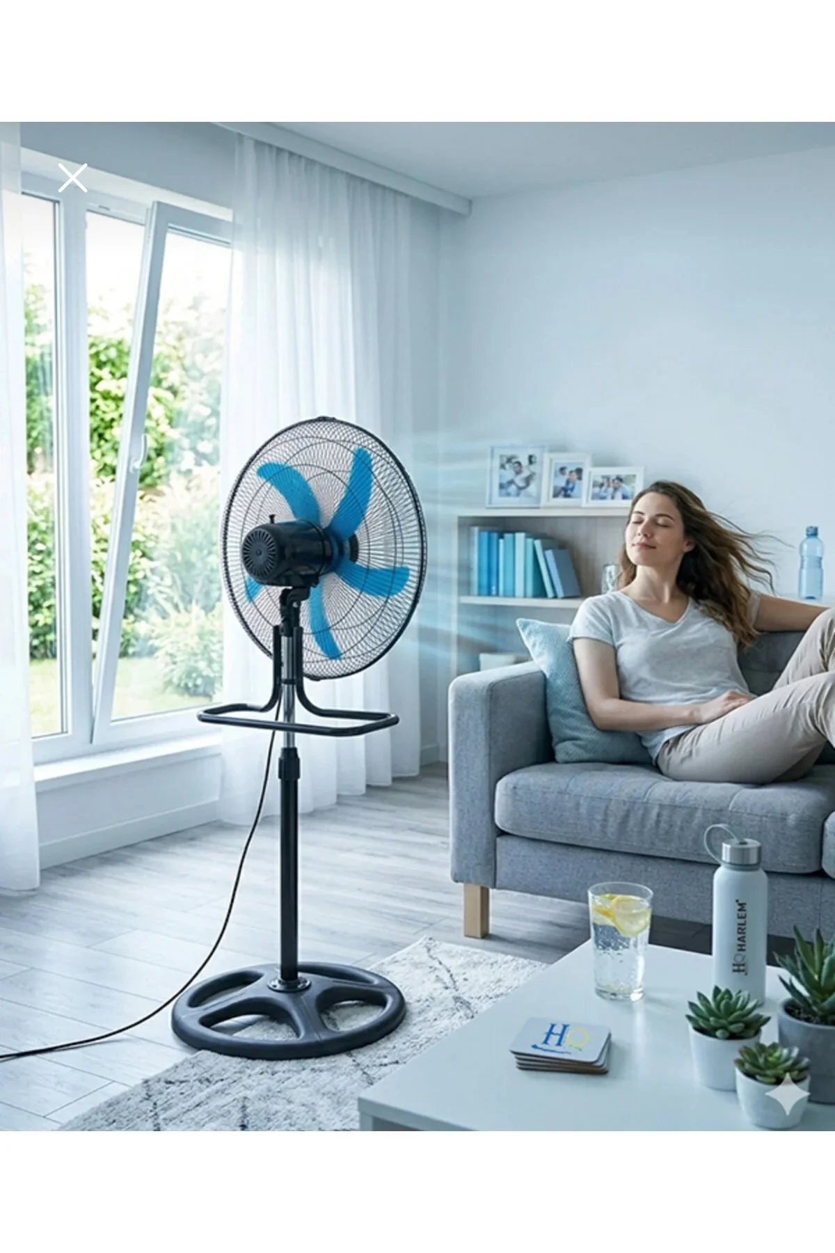 Ayaklı vantilatör siyah renk 220V 50HZ 130W 2 yıl garantili yetkili servisli - Elektronik