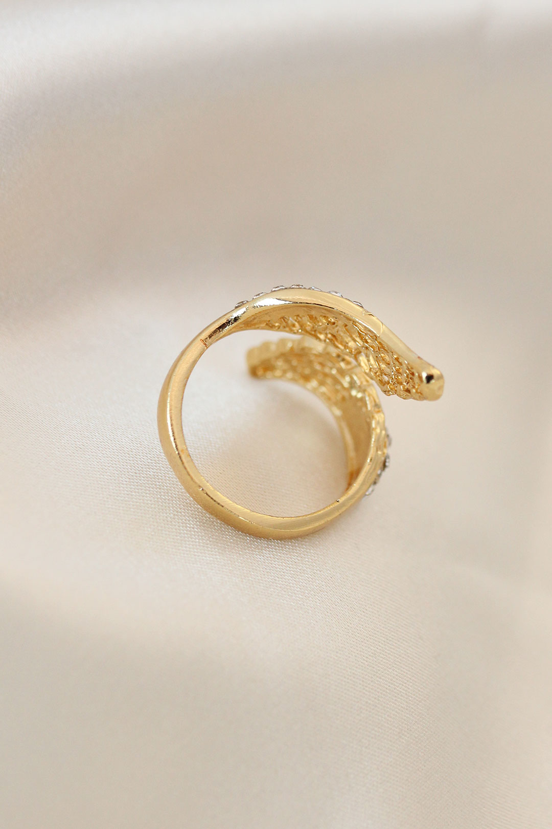 Stillove Ayarlamalı Gold Renk Metal Zirkon Taşlı Kanat Yüzük