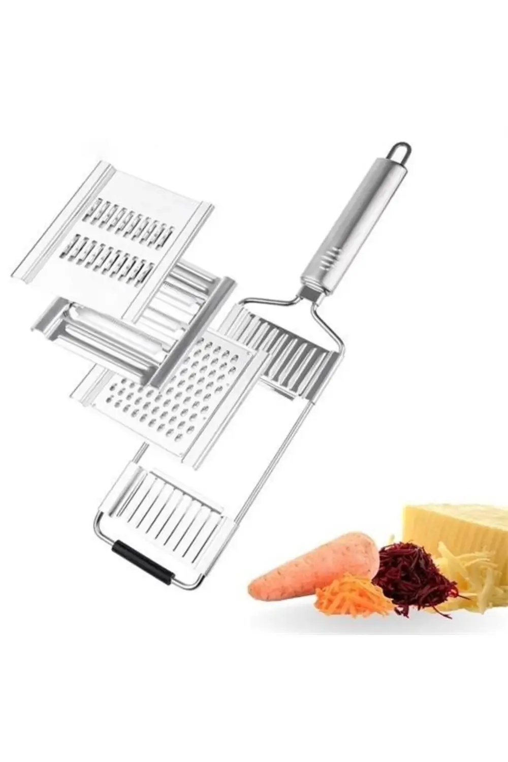 ® Ayarlanabilir 3 Farklı Başlıklı Tutmalı Sebze Dilimleyici Peyni