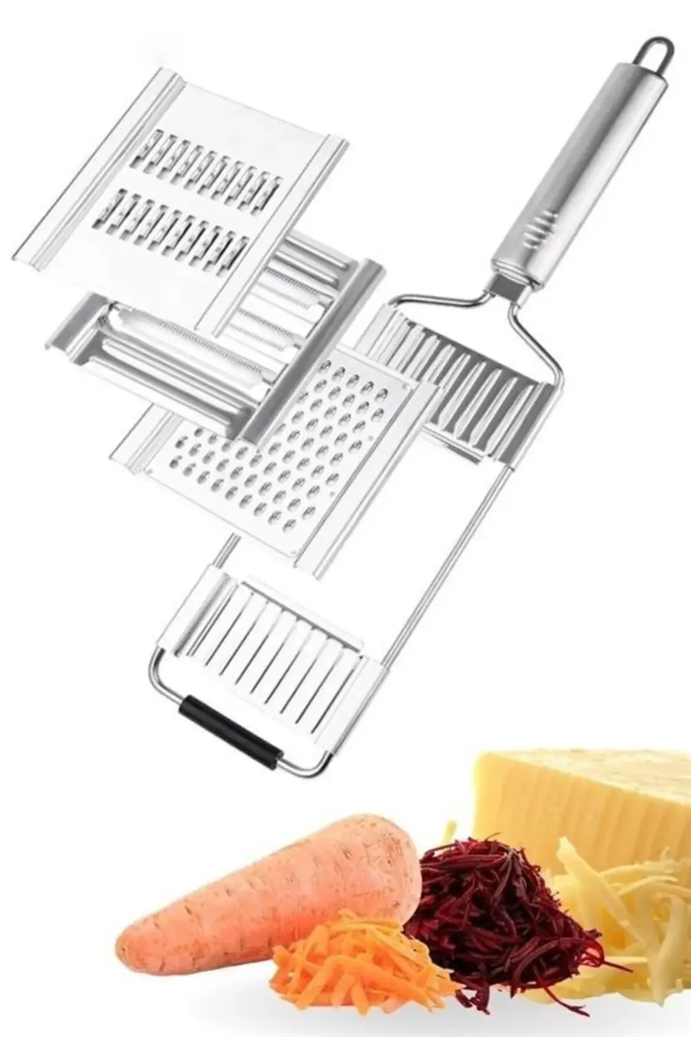 ® Ayarlanabilir 3 Farklı Başlıklı Tutmalı Sebze Dilimleyici Peyni