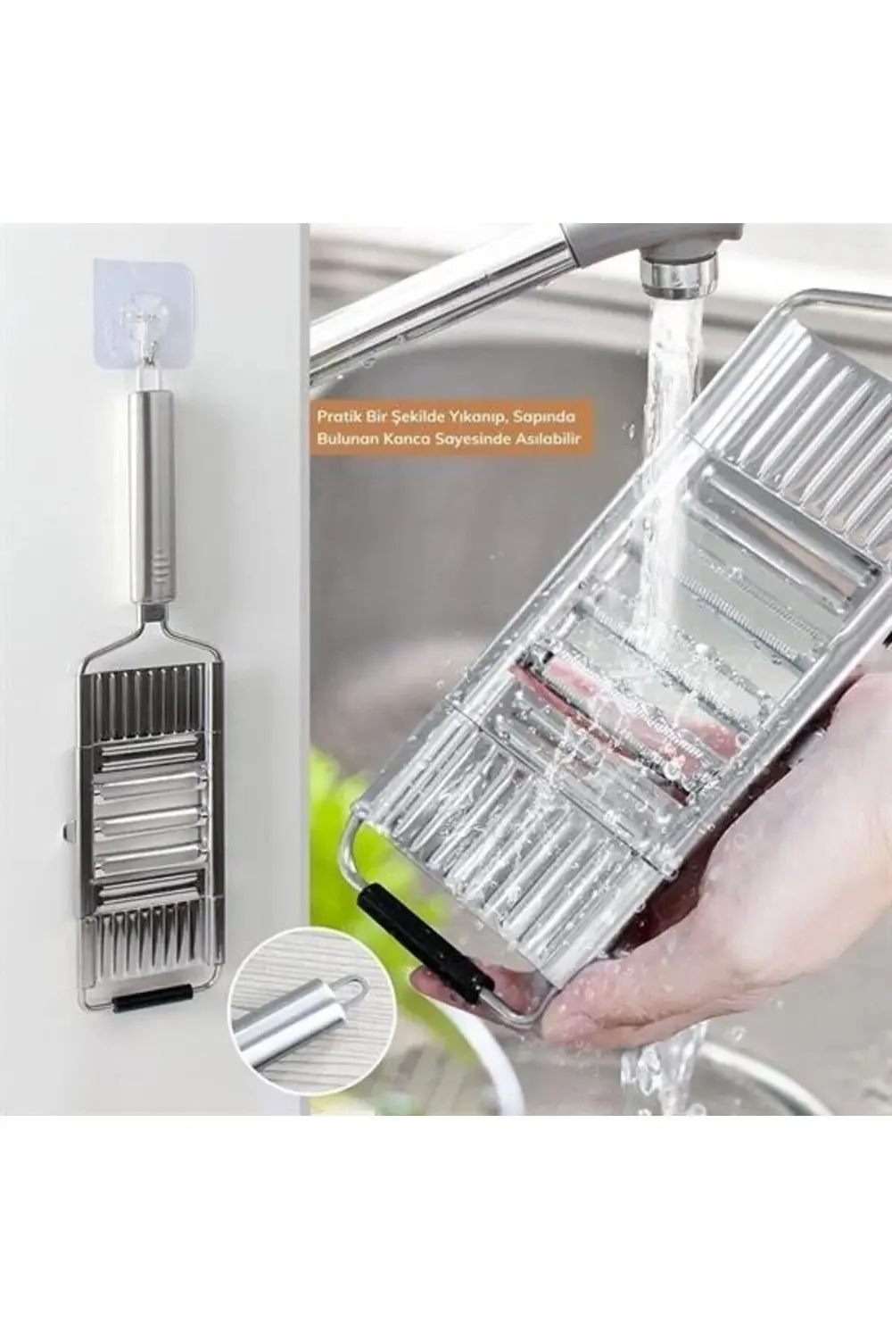 ® Ayarlanabilir 3 Farklı Başlıklı Tutmalı Sebze Dilimleyici Peyni