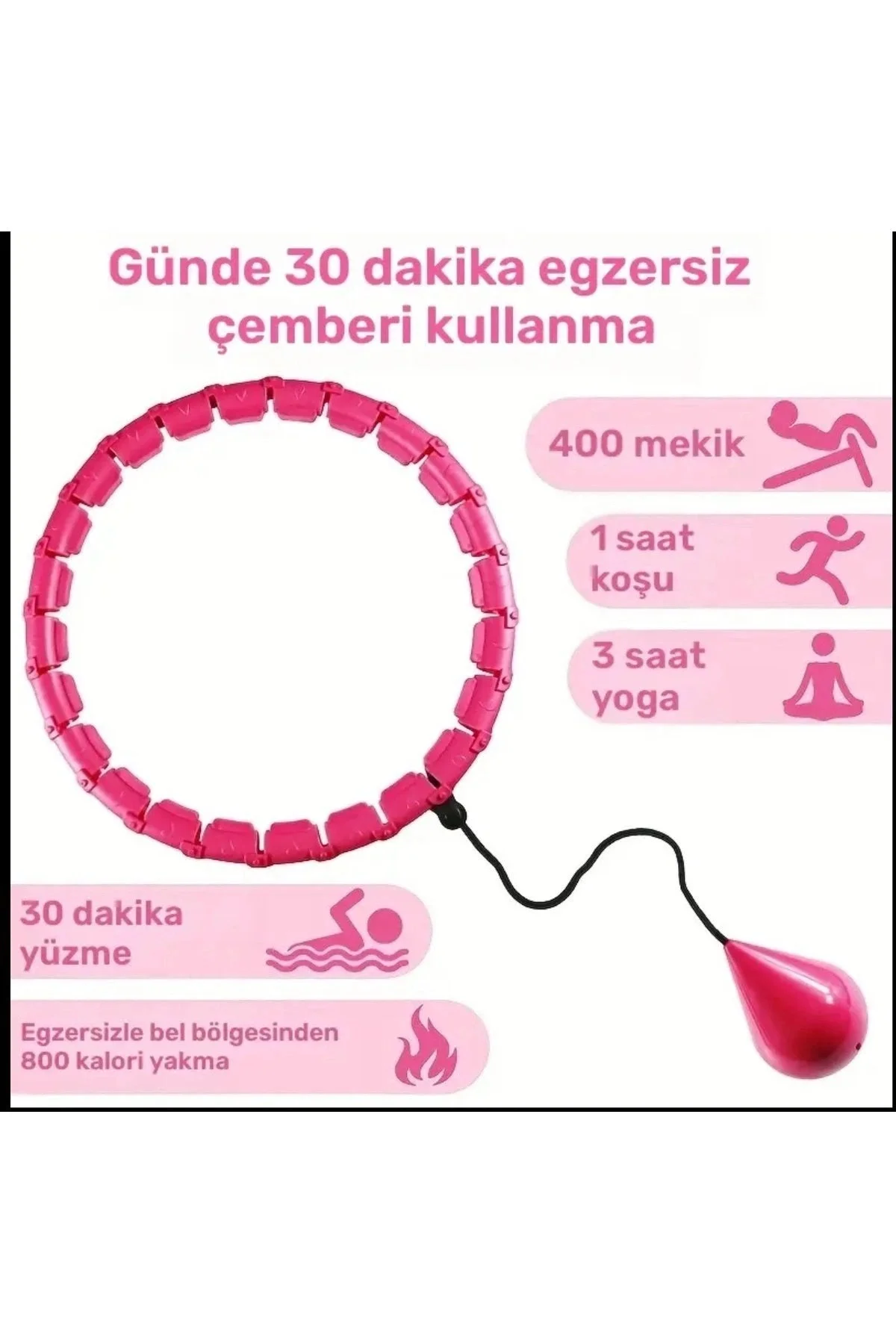 Ayarlanabilir Akıllı Hula Hoop Bel İnceletme Egzersiz Çemberi Kırmızı 24 Parça Fitness