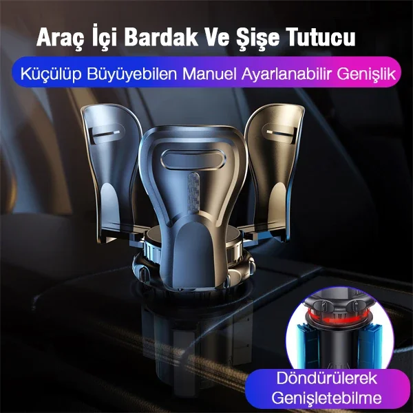 Ayarlanabilir Araç İçi Bardak&Şişe Tutucu 65-100 mm - Ally SB-6099