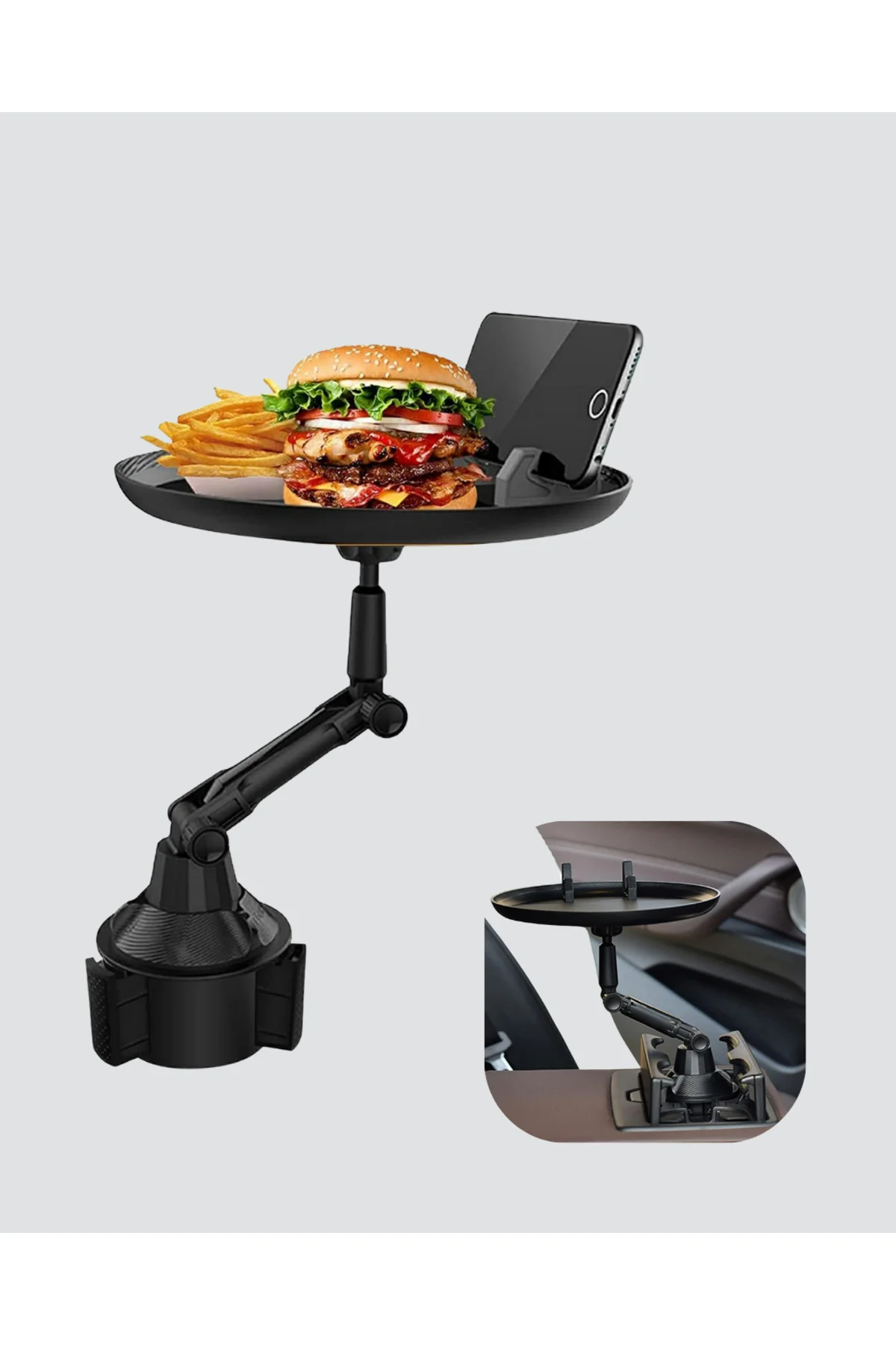 Ayarlanabilir Araç İçi Bardaklık Tepsisi 9 İnç Geniş Alan ve Tele