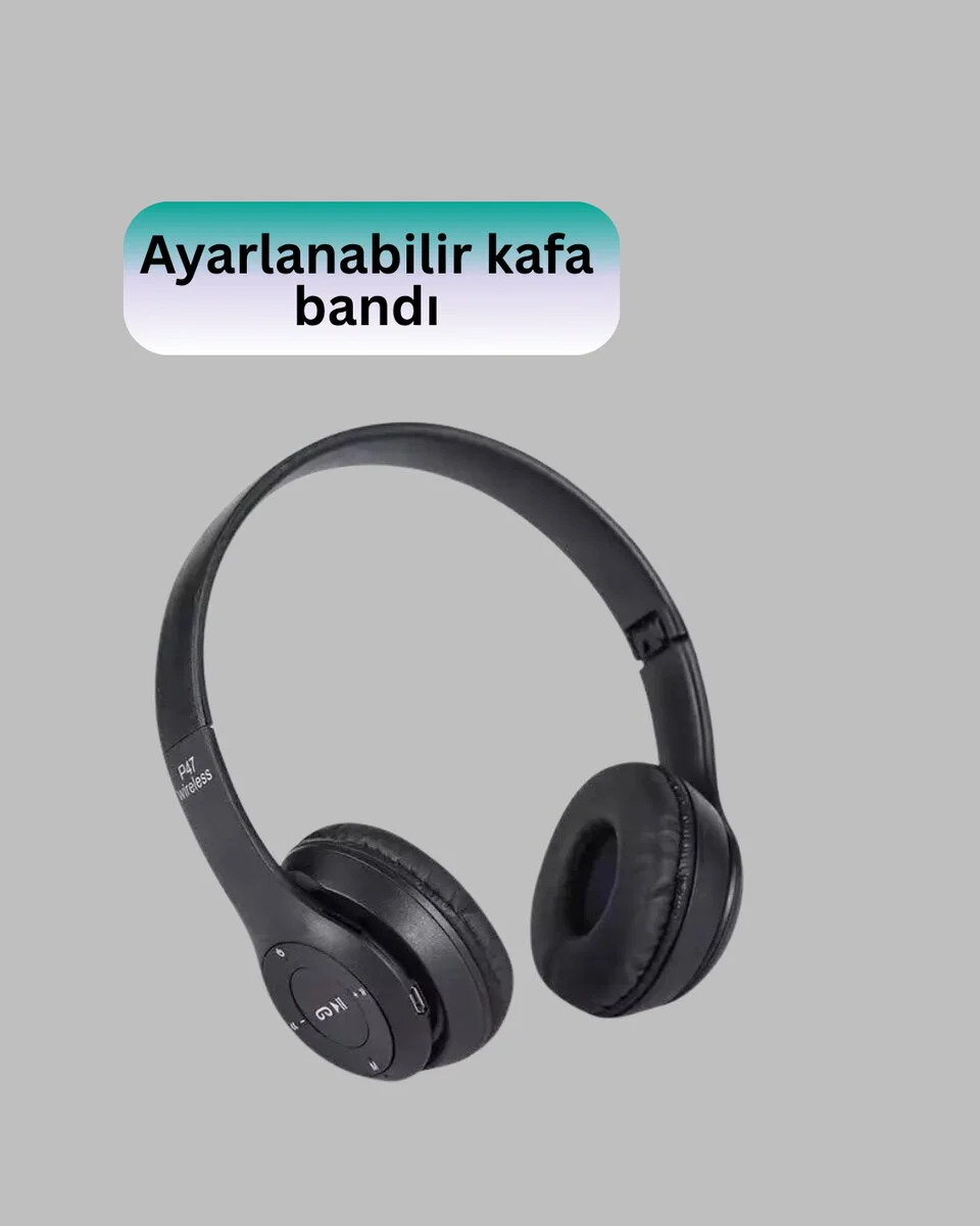 Ayarlanabilir Baş Bandlı ve Yumuşak Kulak Yastıklı Bluetooth Kulaklık - Konforlu ve Kesintisiz Ses