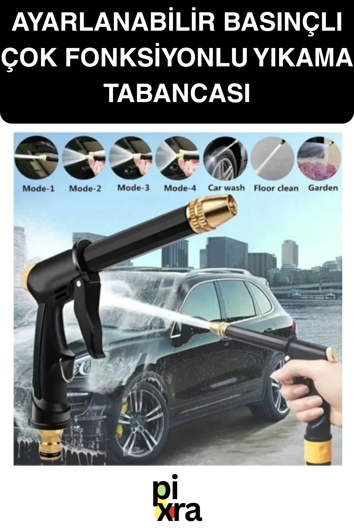 Ayarlanabilir Başlıklı Çok Fonksiyonlu Güçlü Basınçlı Araç Yıkama