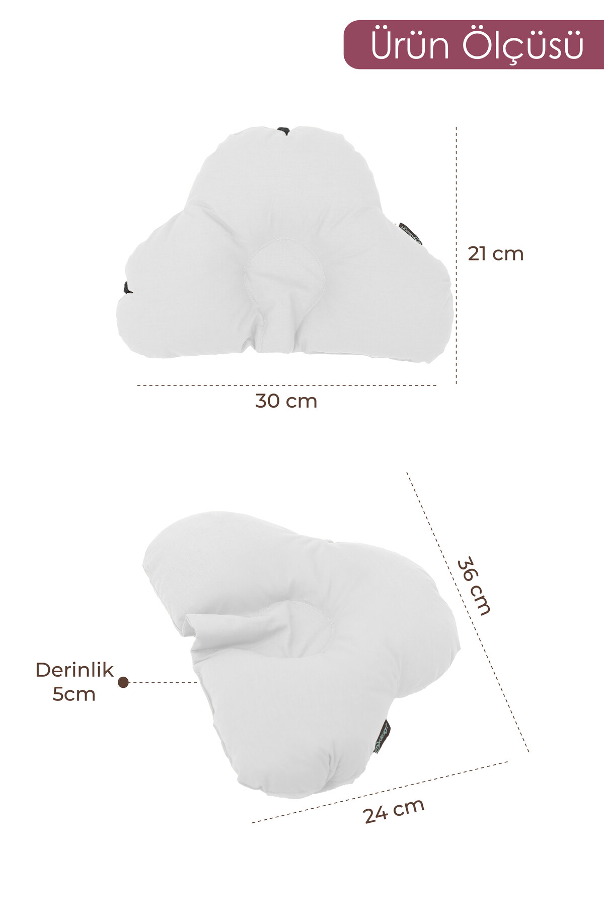 Mordesign Ayarlanabilir Bebek Düz Kafa Yastiği, Yenidoğan Baş Yastik, Bebek