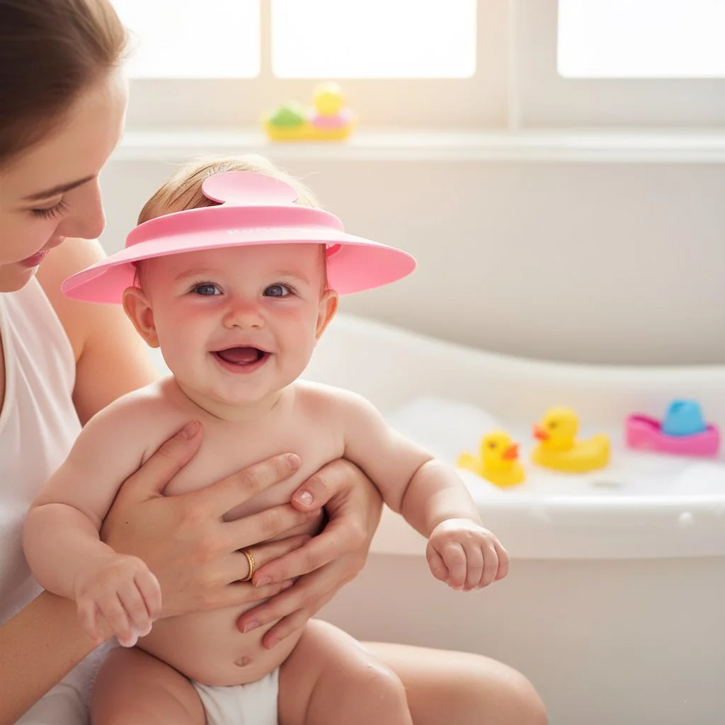 Ayarlanabilir Bebek Banyo Şapkası Kulak Koruyucu, Su Geçirmez Tas