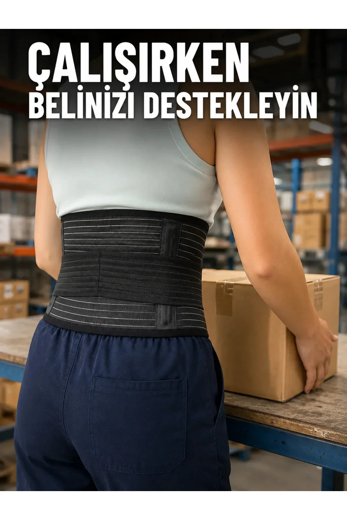 Ayarlanabilir Bel Korsesi Elastik Destek Bantlı Çalışma ve Günlük Kullanım