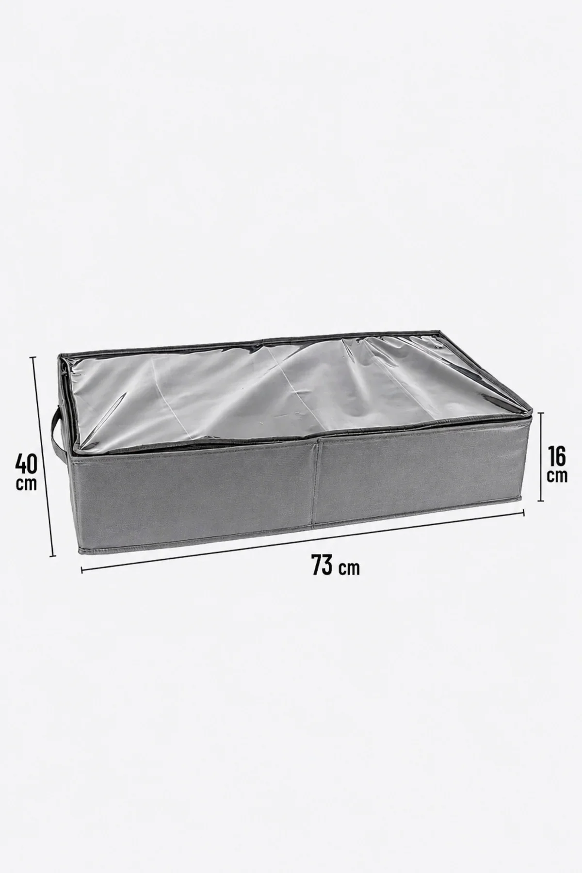 Ayarlanabilir Bölmeli Baza Altı Hurç – 3 Çıkarılabilir Cırtlı, Şeffaf Kapaklı Fermuarlı Kıyafet Düzenleyici 73 × 40 × 16 cm