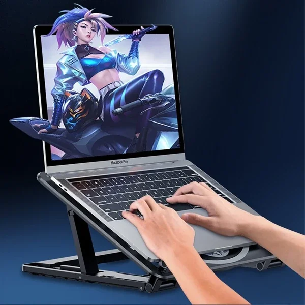 Ayarlanabilir Çift Fanlı Laptop Soğutucu Standı - Omurga Dostu & Sessiz