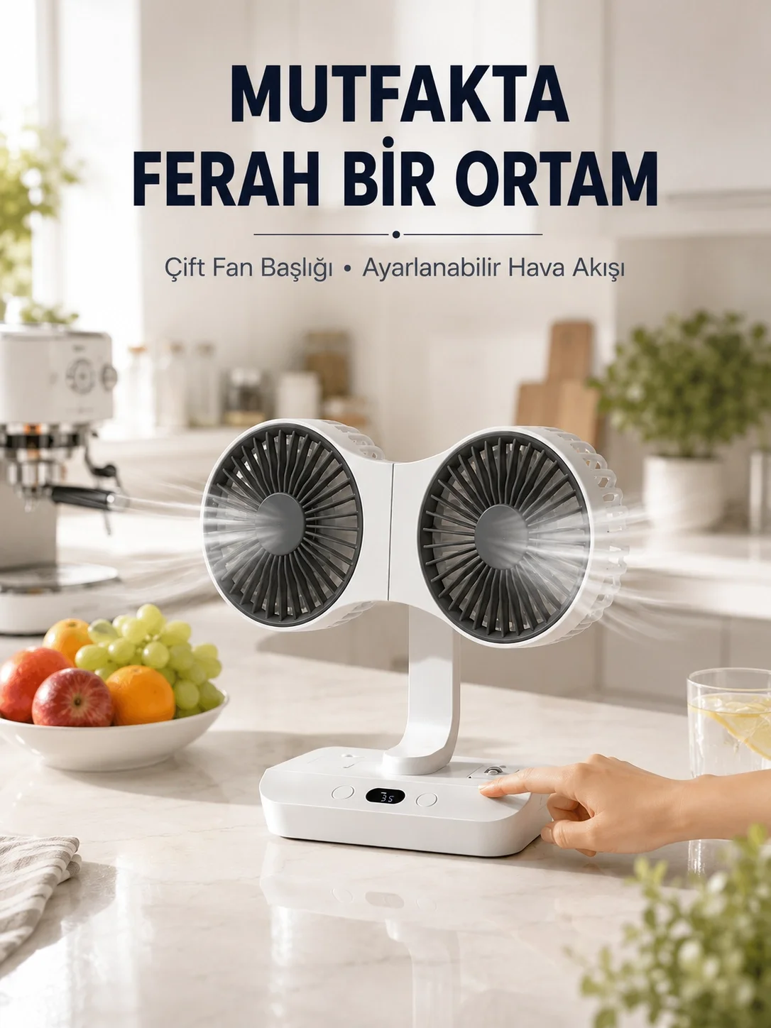 Ayarlanabilir Çift Fan Başlıklı Şarjlı Masa Vantilatörü Fiyatı, Yorumları ve Özellikleri