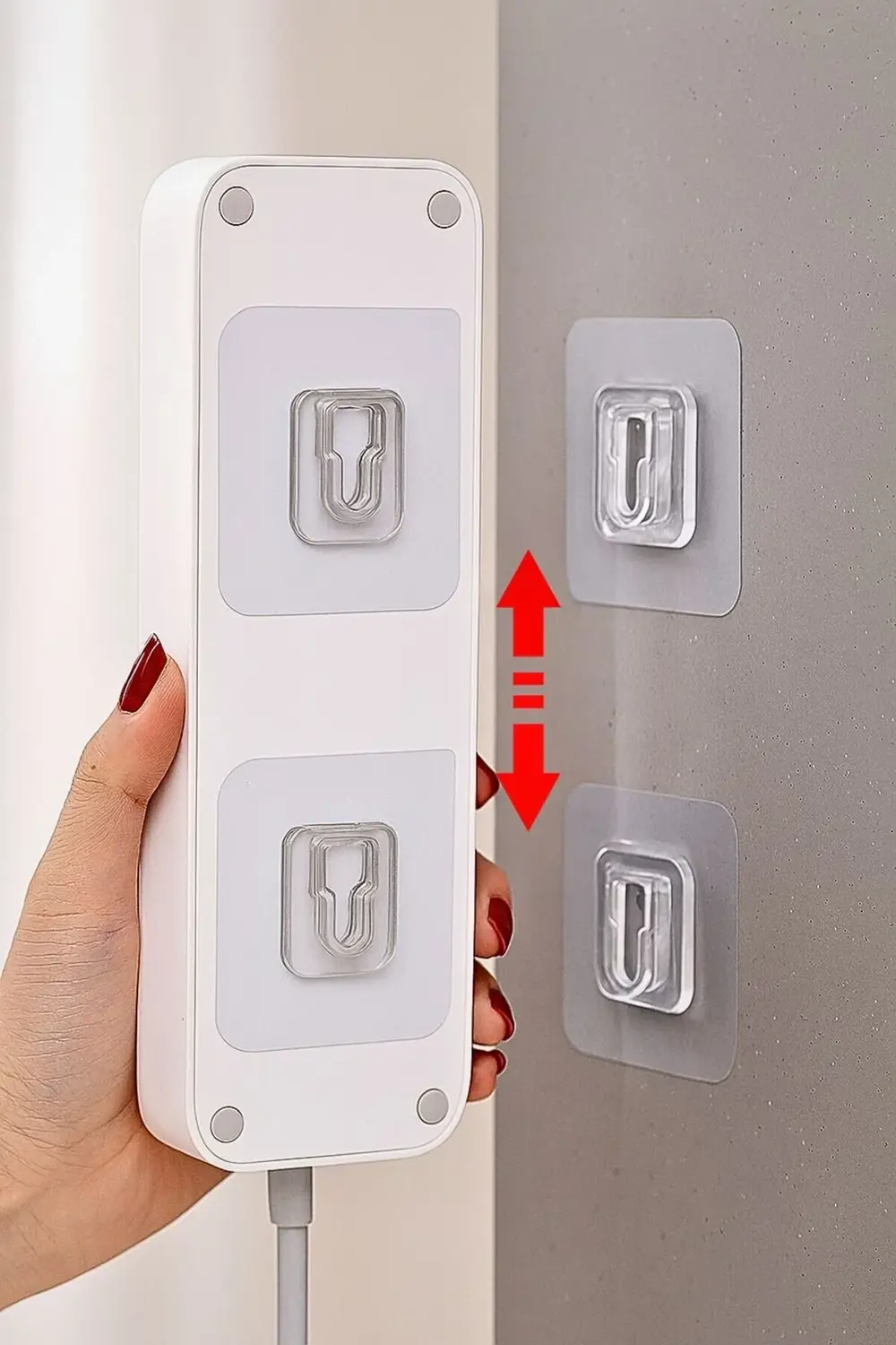 Ayarlanabilir Çift Taraflı Yapışkanlı Askı Aparatı Duvar Kancası