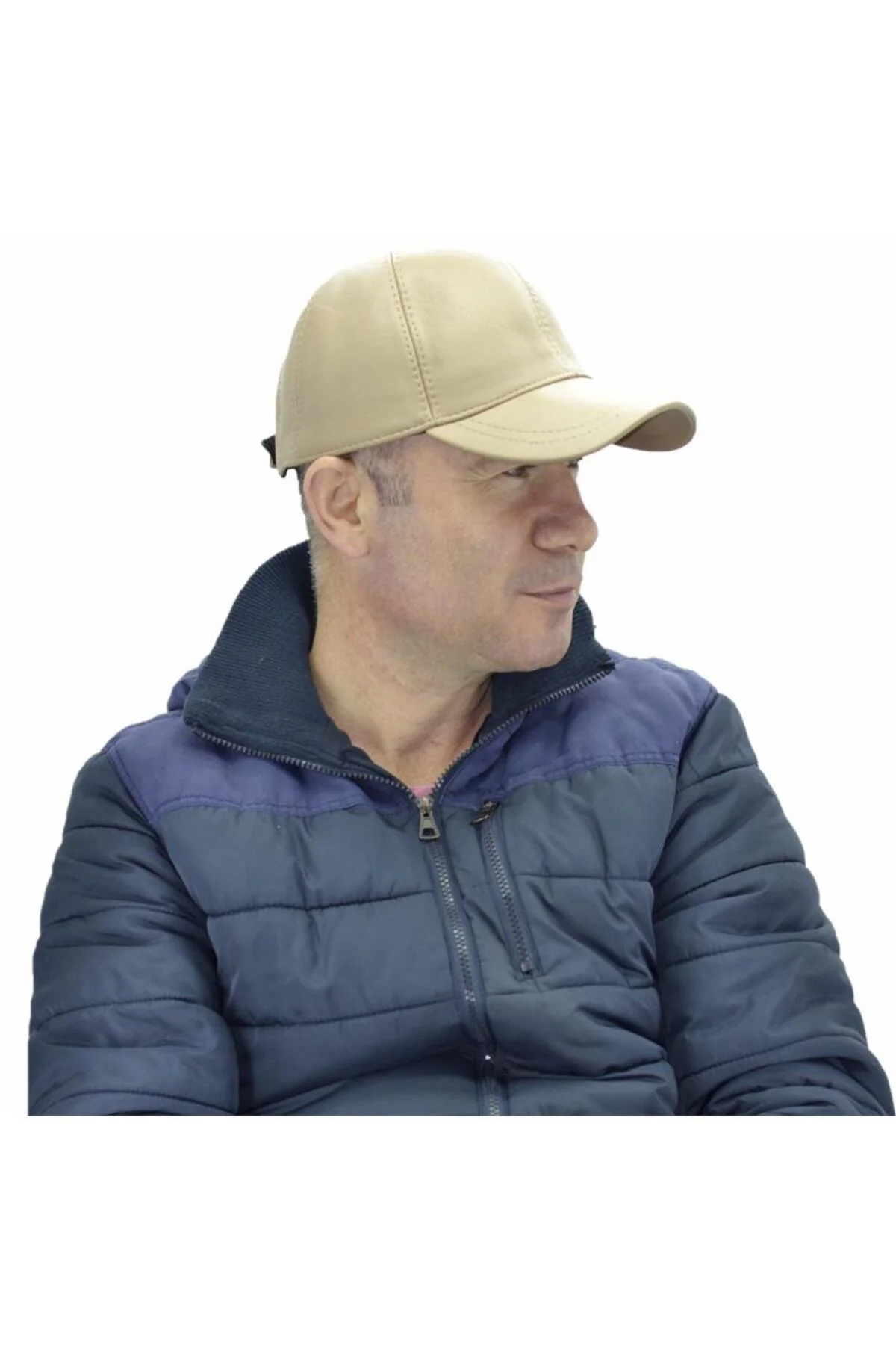 Ayarlanabilir Deri Şapka Bej