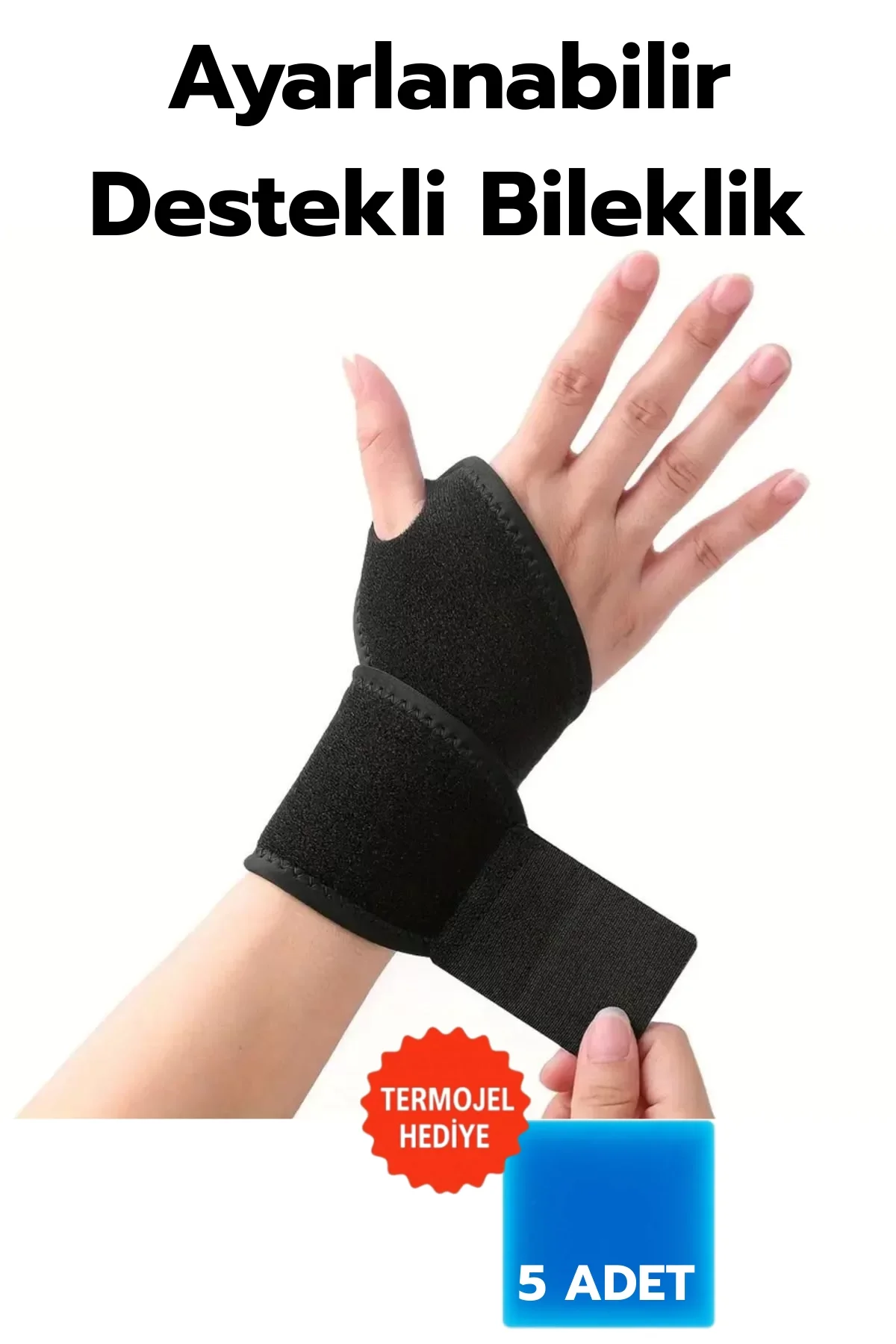 Ayarlanabilir Destekli Kadın erkek El Bilekliği Sağ Sol El Uyumlu, Spor Ve Günlük Kullanıma Uygun
