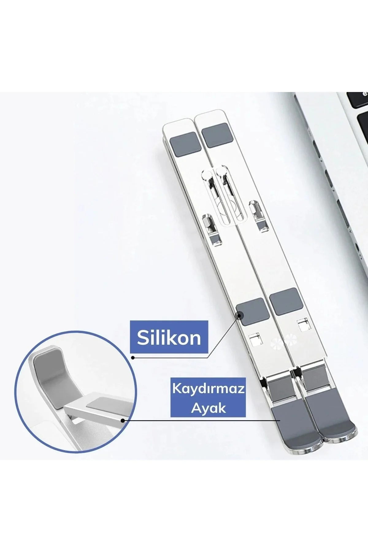 Ayarlanabilir Dizüstü Destek Tabanı Tamamen Katlanabilir Taşınabilir Laptop Yükseltici (5468) - Görsel 3