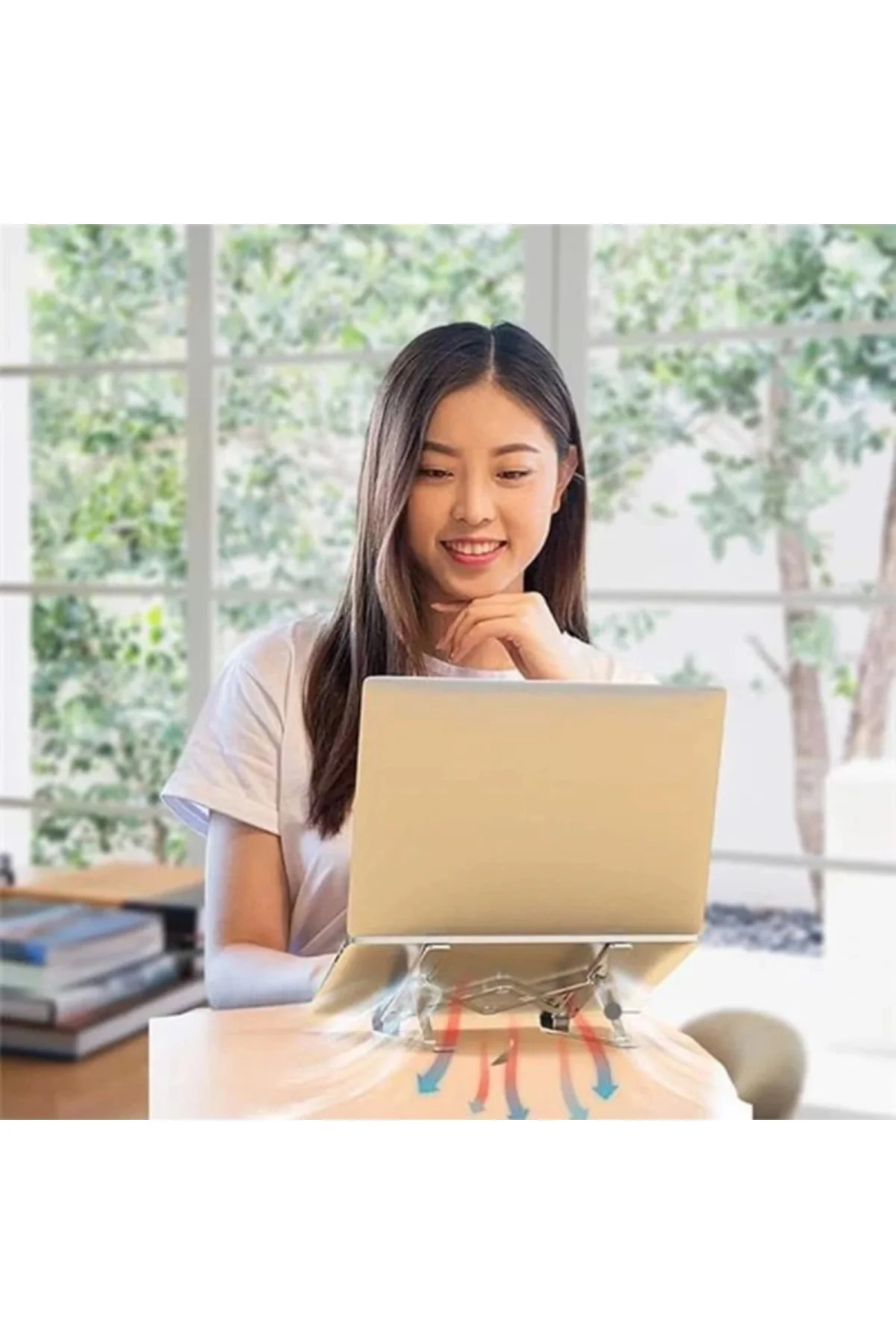 ® Ayarlanabilir Dizüstü Bilgisayar Destek Tabanı Tamamen Katlanabilir Taşınabilir Laptop