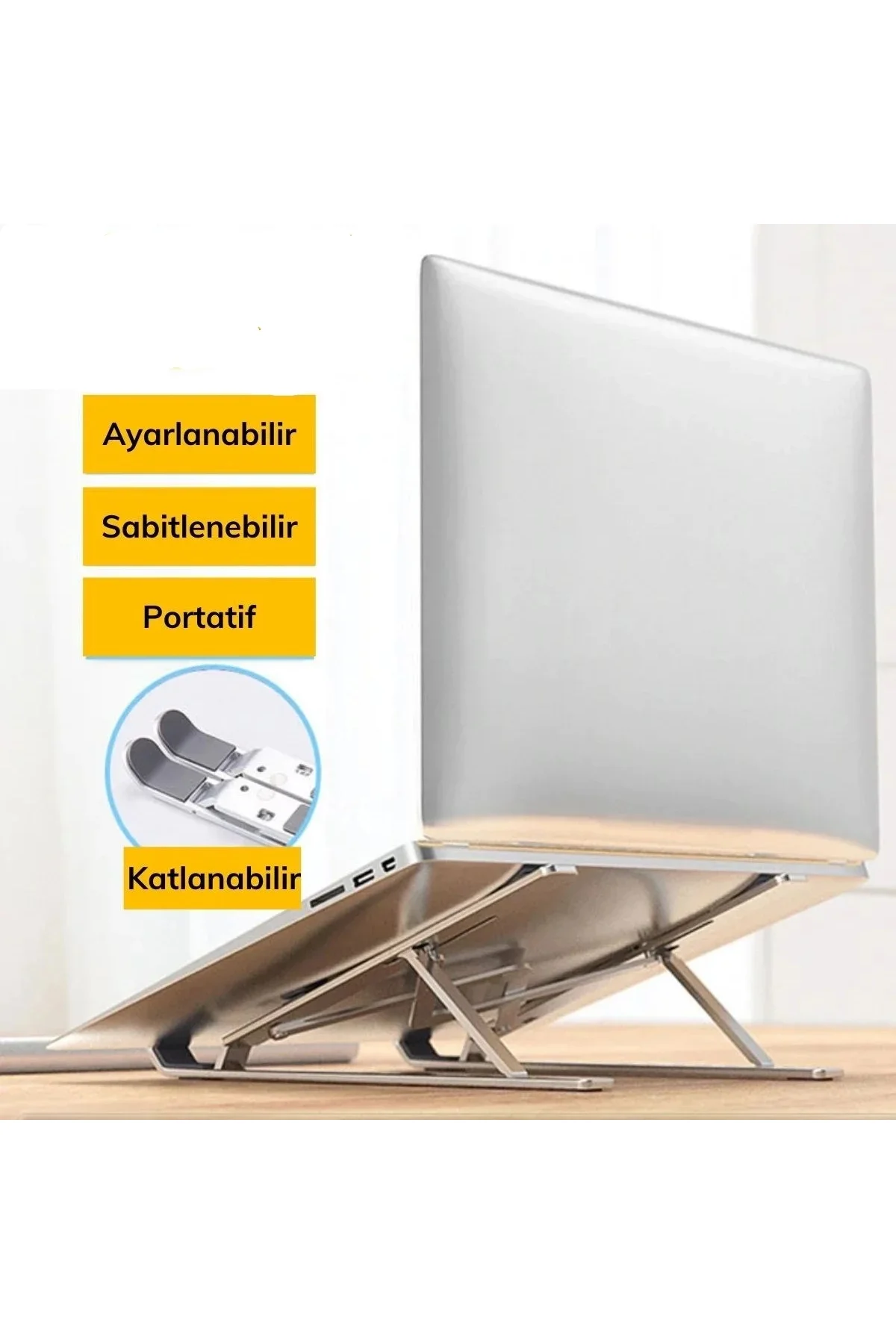 Ayarlanabilir Dizüstü Destek Tabanı Tamamen Katlanabilir Taşınabilir Laptop Yükseltici (5468) - Görsel 4