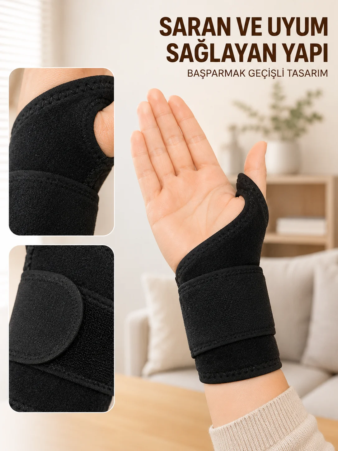 Ayarlanabilir El Bilek Bandajı Başparmak Geçişli Bilek Desteği Günlük ve Spor Kullanım Fiyatı, Yorumları ve Özellikleri