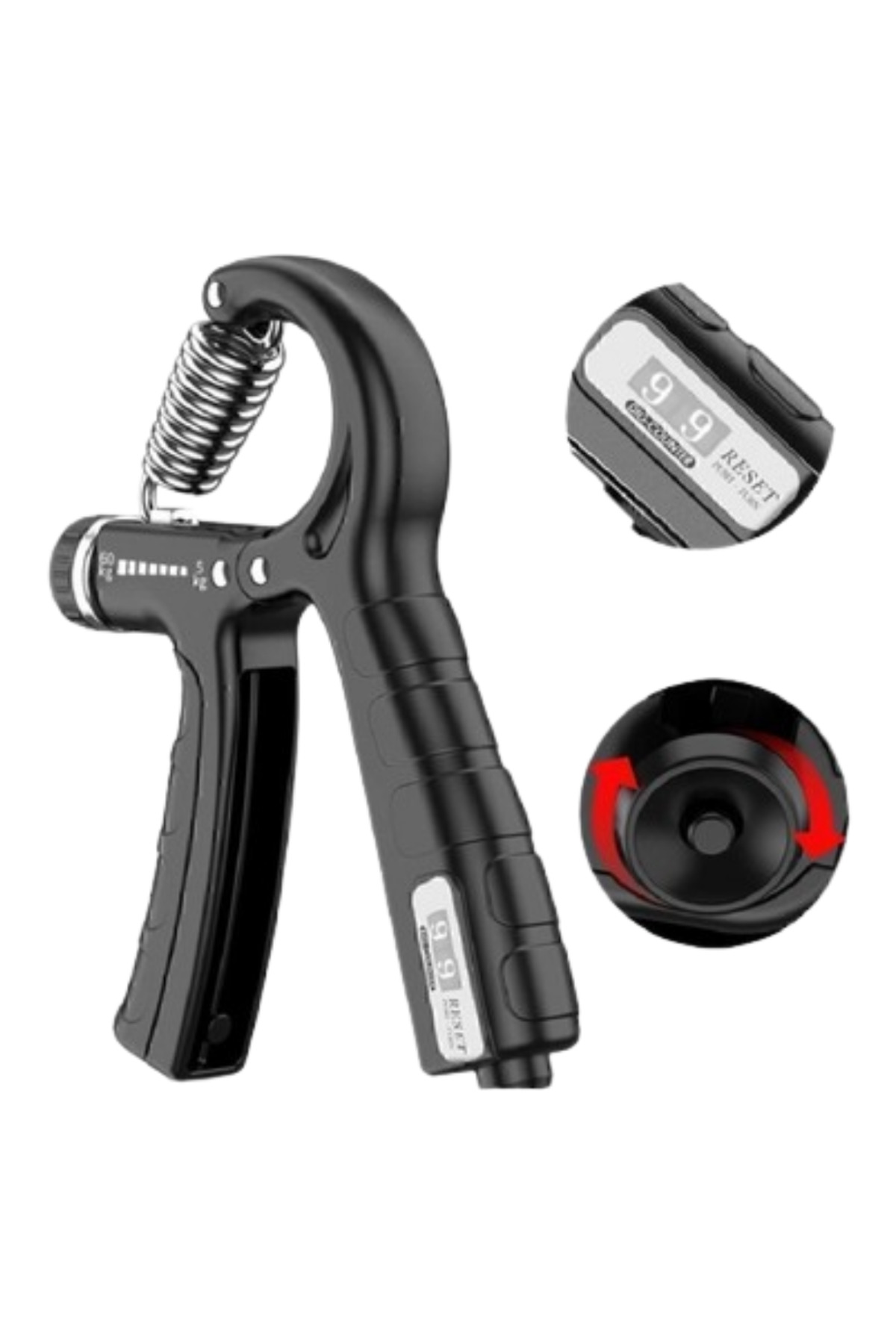 Ayarlanabilir El Yayı Sayaçlı Paslanmaz Çelik 5–60 Kg Direnç - Li