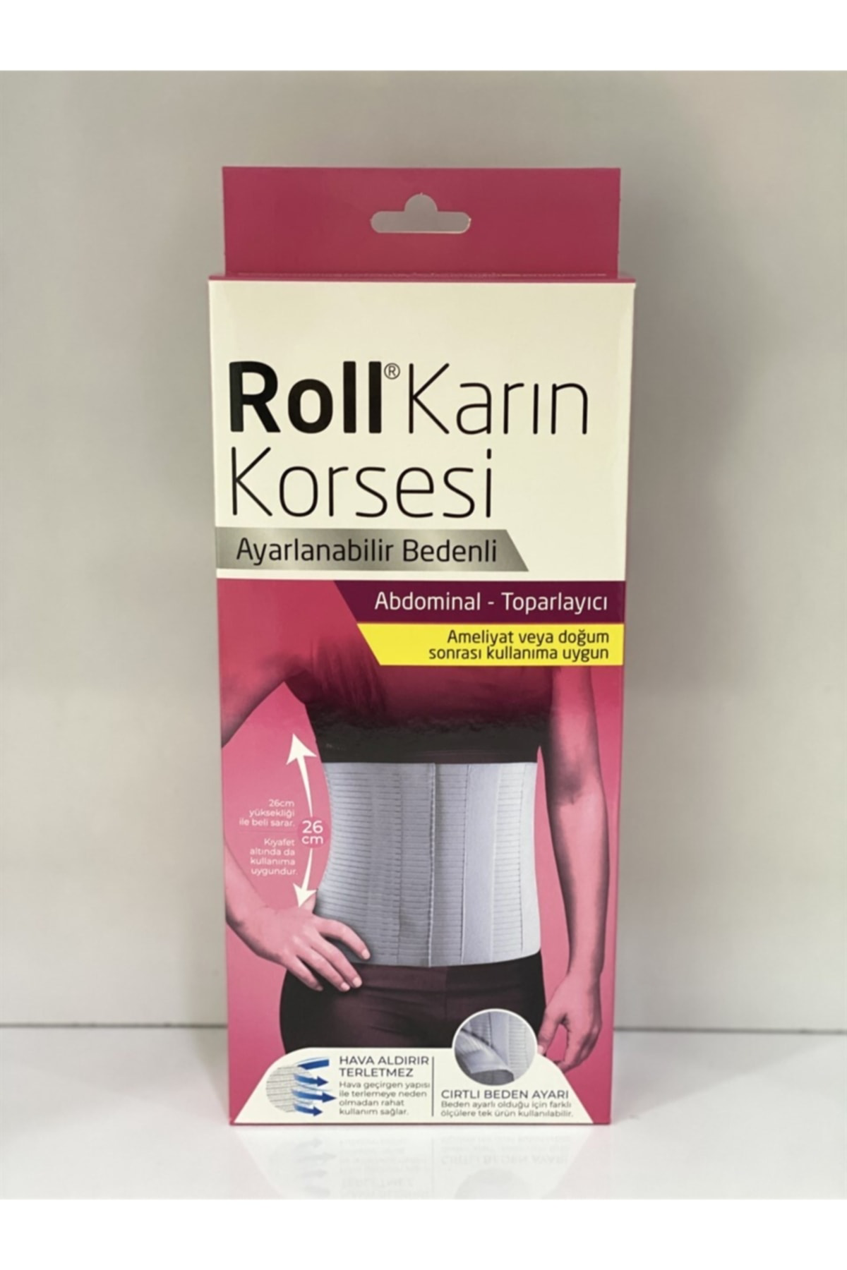 Ayarlanabilir Karın Korsesi, Bedenli, 26 cm, Rahat ve Destekli Ta