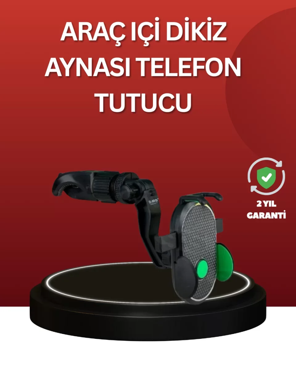 Ayarlanabilir Kıskaçlı Dikiz Aynası Telefon Tutucu Tüm Telefonlarla Uyumlu - Lisinya