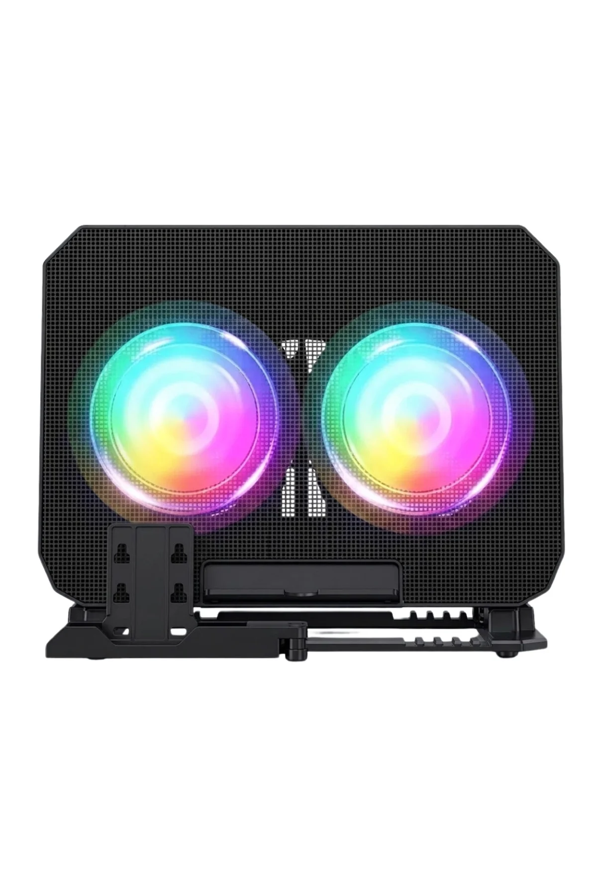 Ayarlanabilir Laptop Soğutucu Çift Fan Rgb Işıklı Sessiz Çalışan - Görsel 5