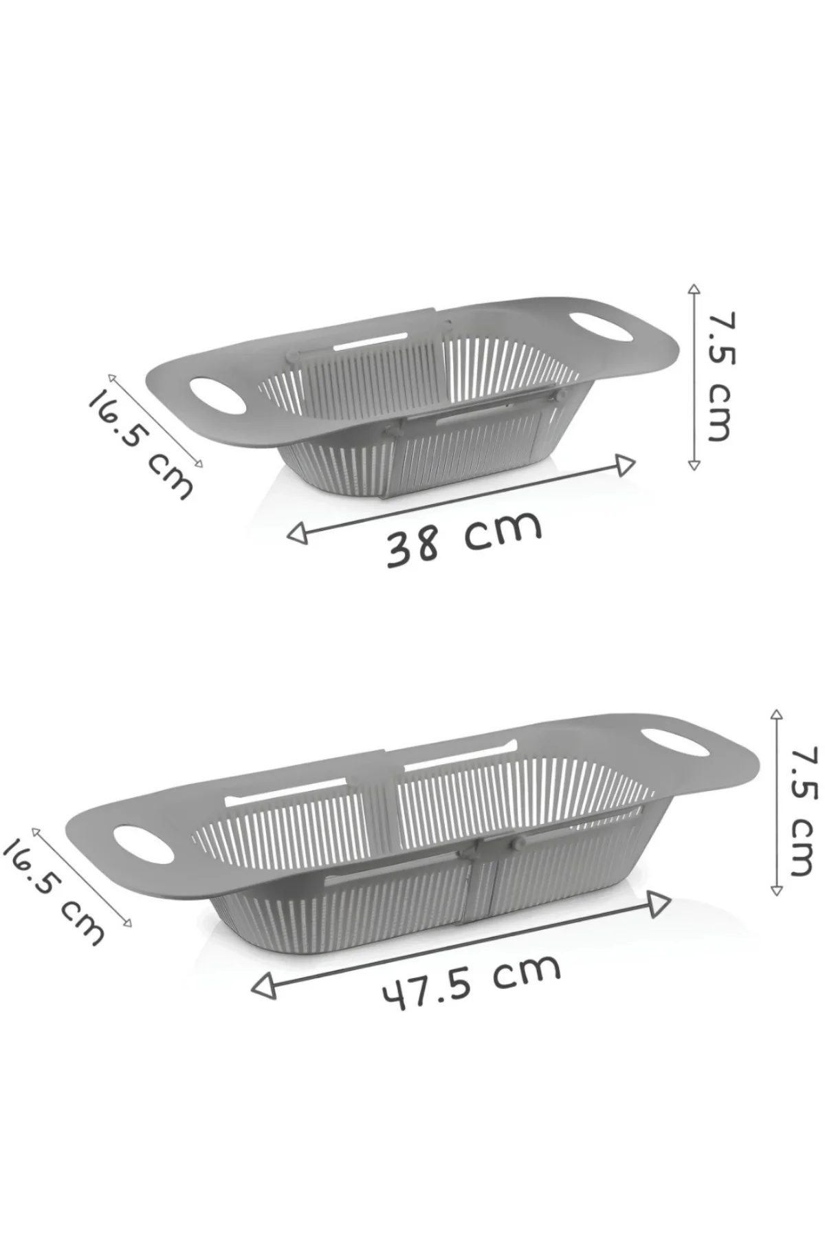 Ayarlanabilir Lavabo Süzgeci Uzun Kısa Ayarlı Evye Meyve Sebze Sa