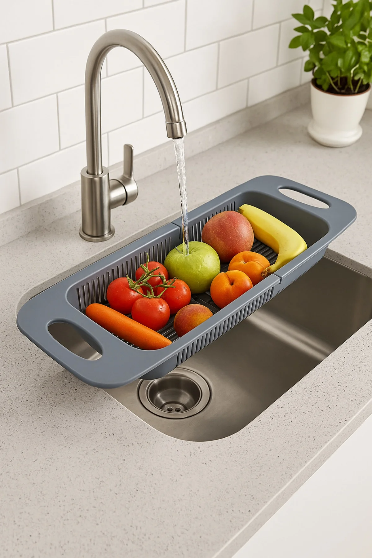 Ayarlanabilir Lavabo Süzgeci Uzun Kısa Ayarlı Evye Meyve Sebze Sa