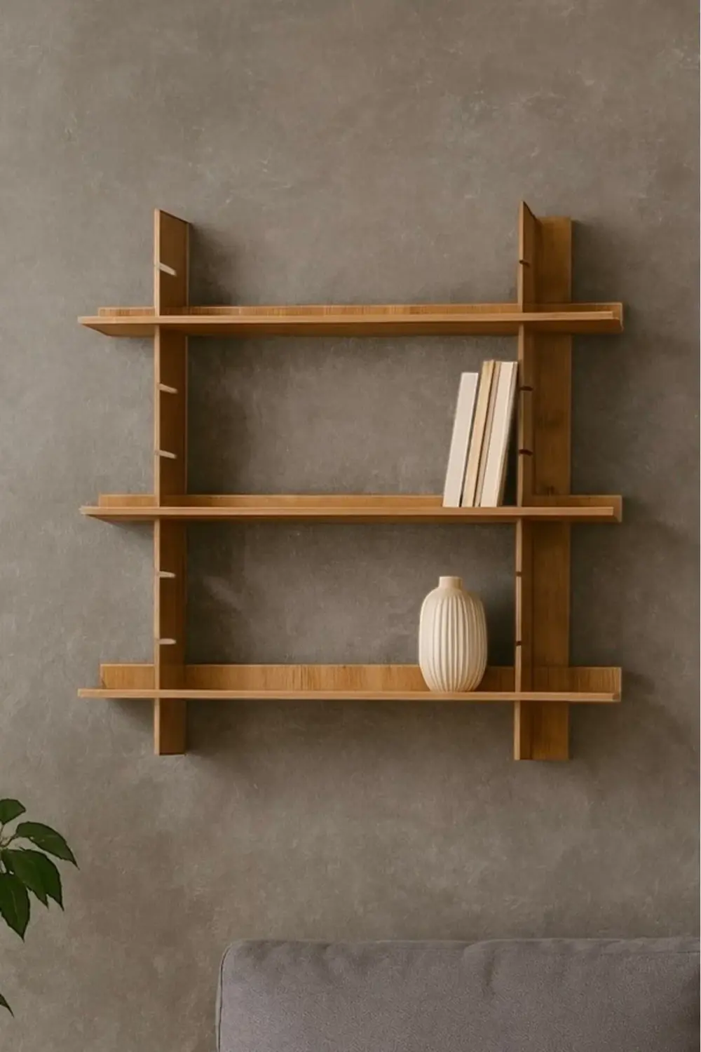 Ayarlanabilir Modüler Duvar Rafı / Kitaplık – Kaydırılabilir Rafl