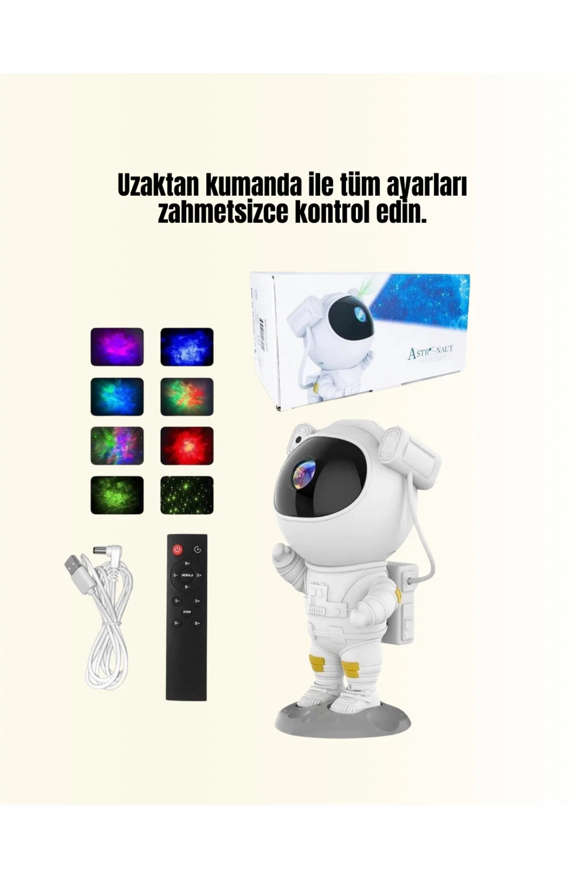 Ayarlanabilir Parlaklık ve Zamanlayıcı Modlu Astronot Lamba - Lis
