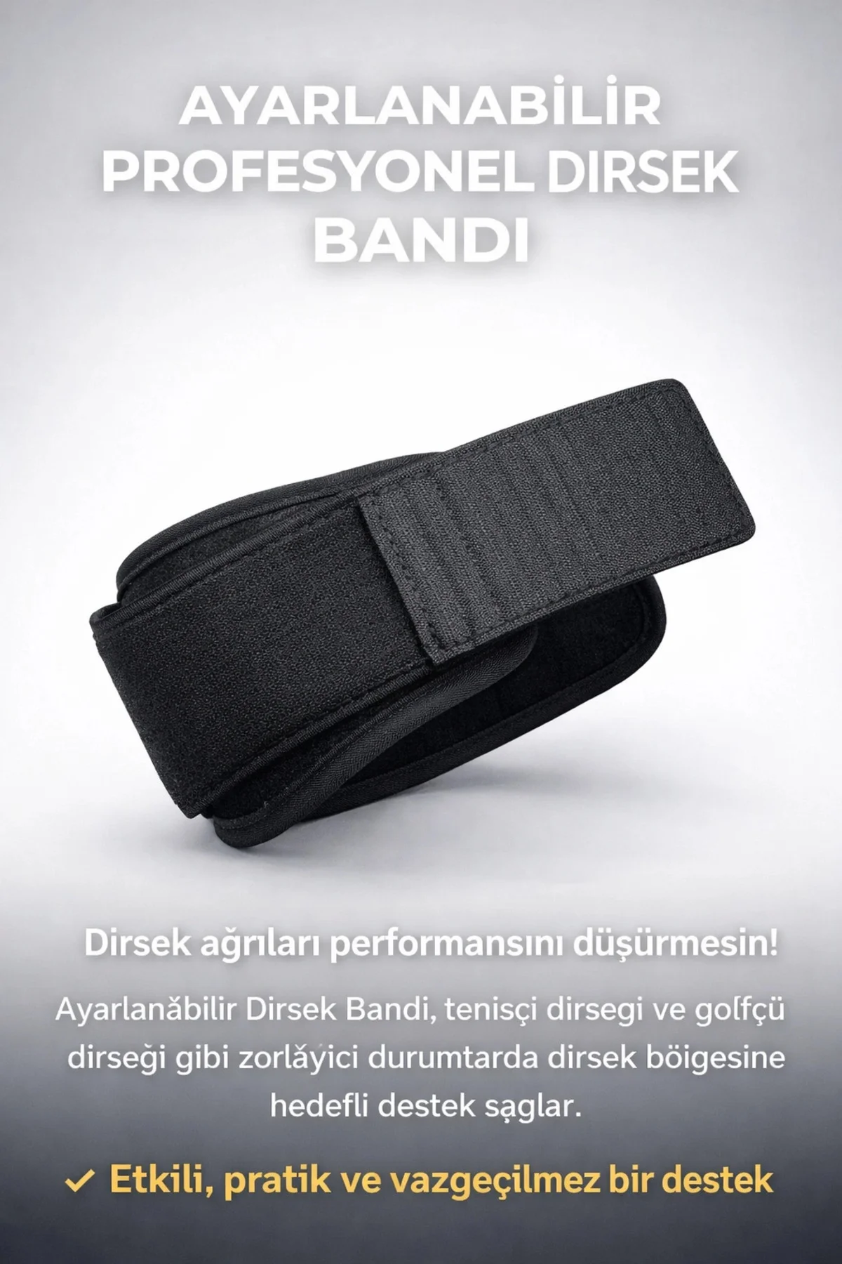 Ayarlanabilir Profesyonel Dirsek Bandı – Tenisçi & Golfçü Dirseği