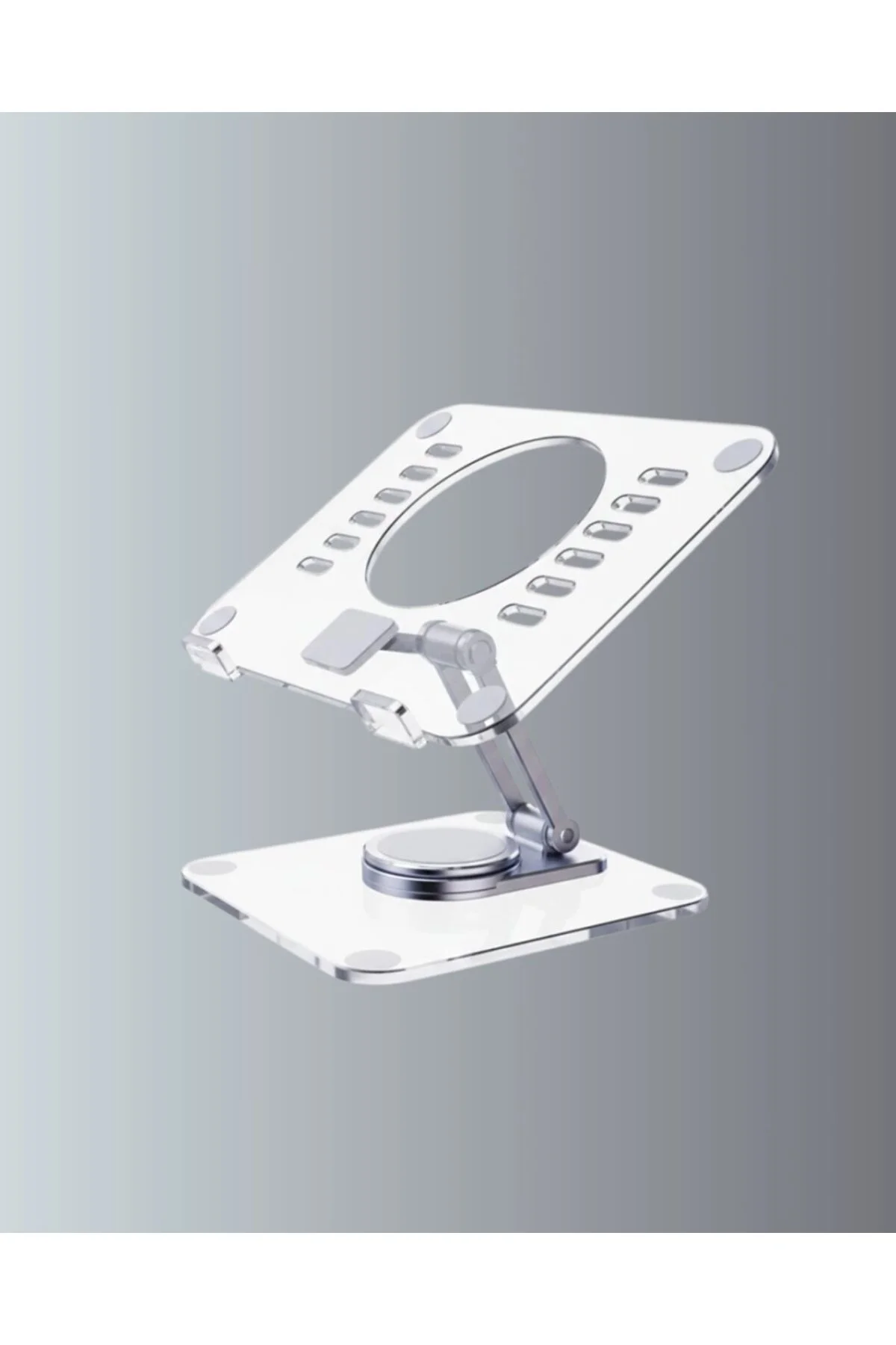 Ayarlanabilir Şeffaf Tablet Standı Kaymaz Silikon Tabanlı