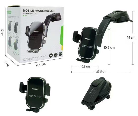 Ayarlanabilir Uzun Kollu Vakumlu Araç Telefon Tutucu