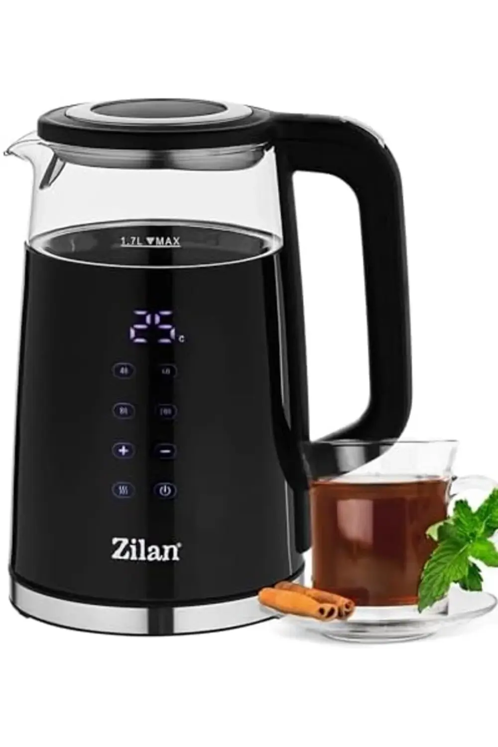 ayarlı cam su ısıtıcısı 1,7 l (40 °C ila 100 °C) - bakım fonksiyo