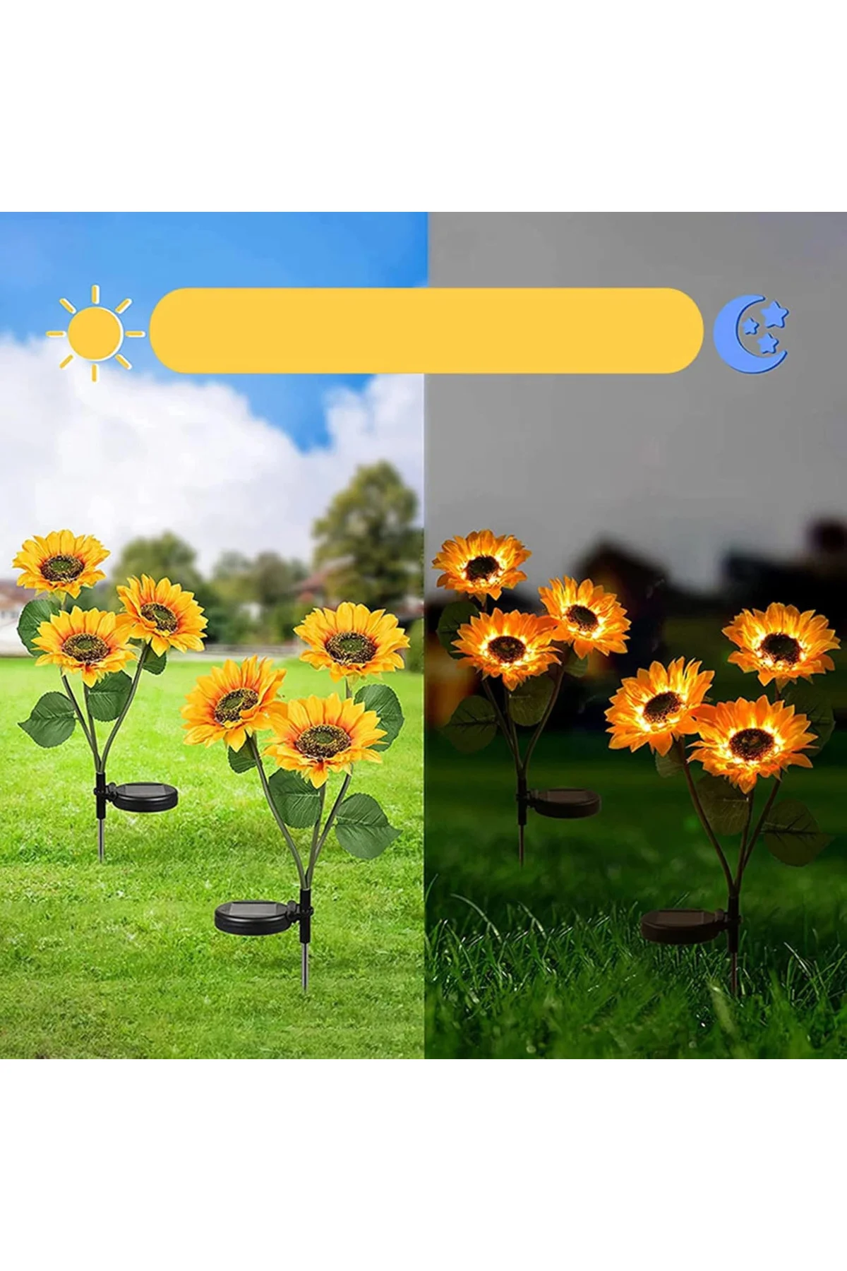 Ayçiçeği Solar Bahçe Aydınlatması 2’Li Paket - Görsel 2