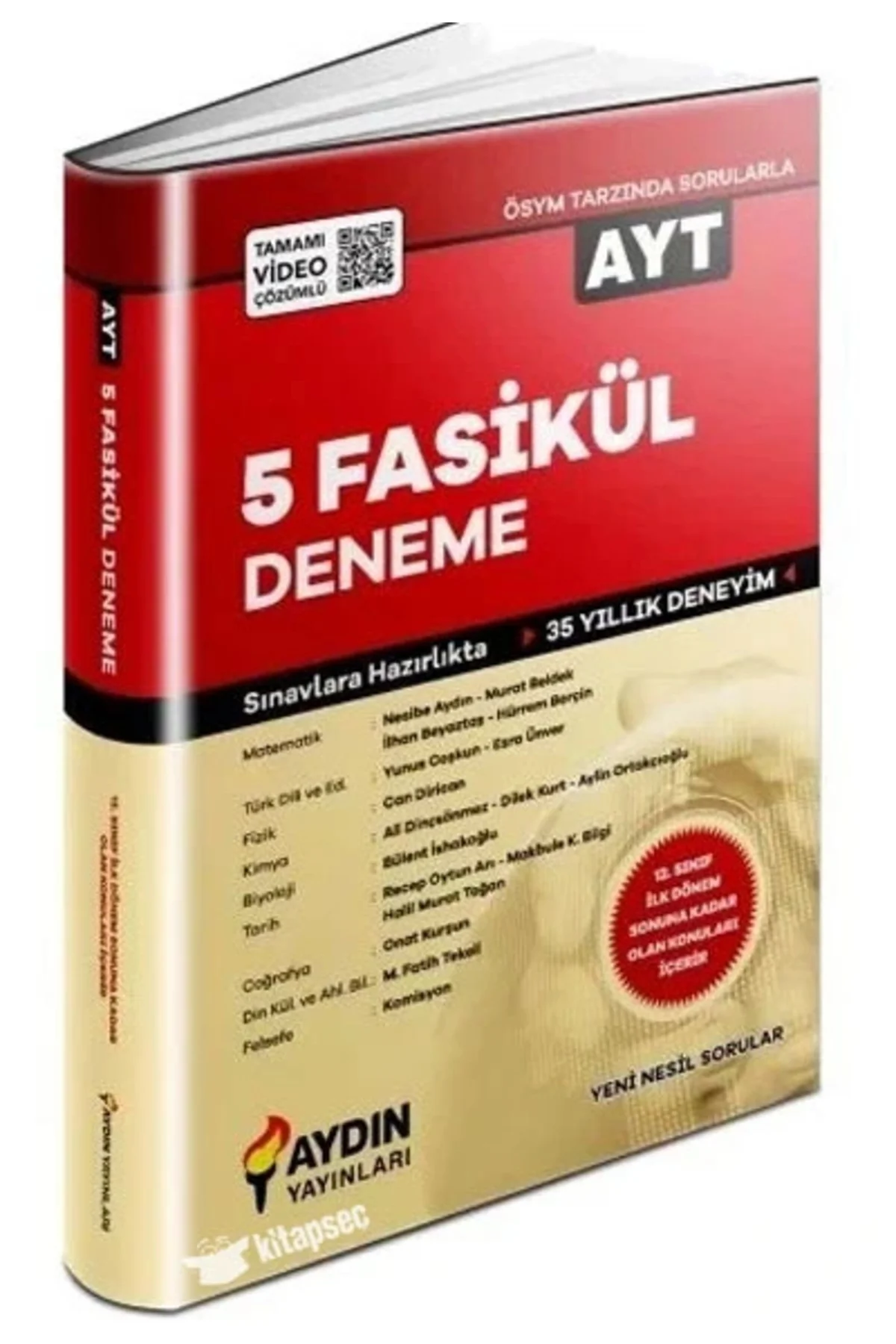 Aydın Ayt 12. Sınıf 1. Dönem 5 Özel Deneme 2024