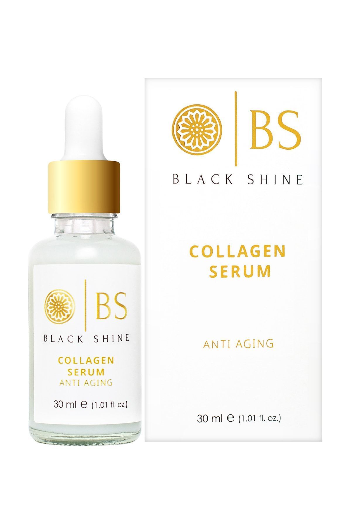 Black Shine Bs Aydinlatici Etkili Parlaklik Veren Kirişiklik Karşiti Set - Kolajen Serum C Vitamini Serum - %20