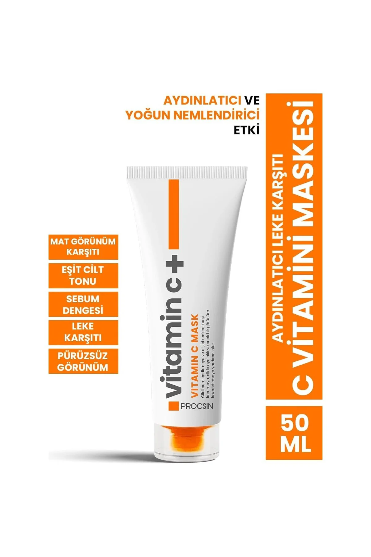 Aydınlatıcı Leke Karşıtı C Vitamini Maskesi 50 ML