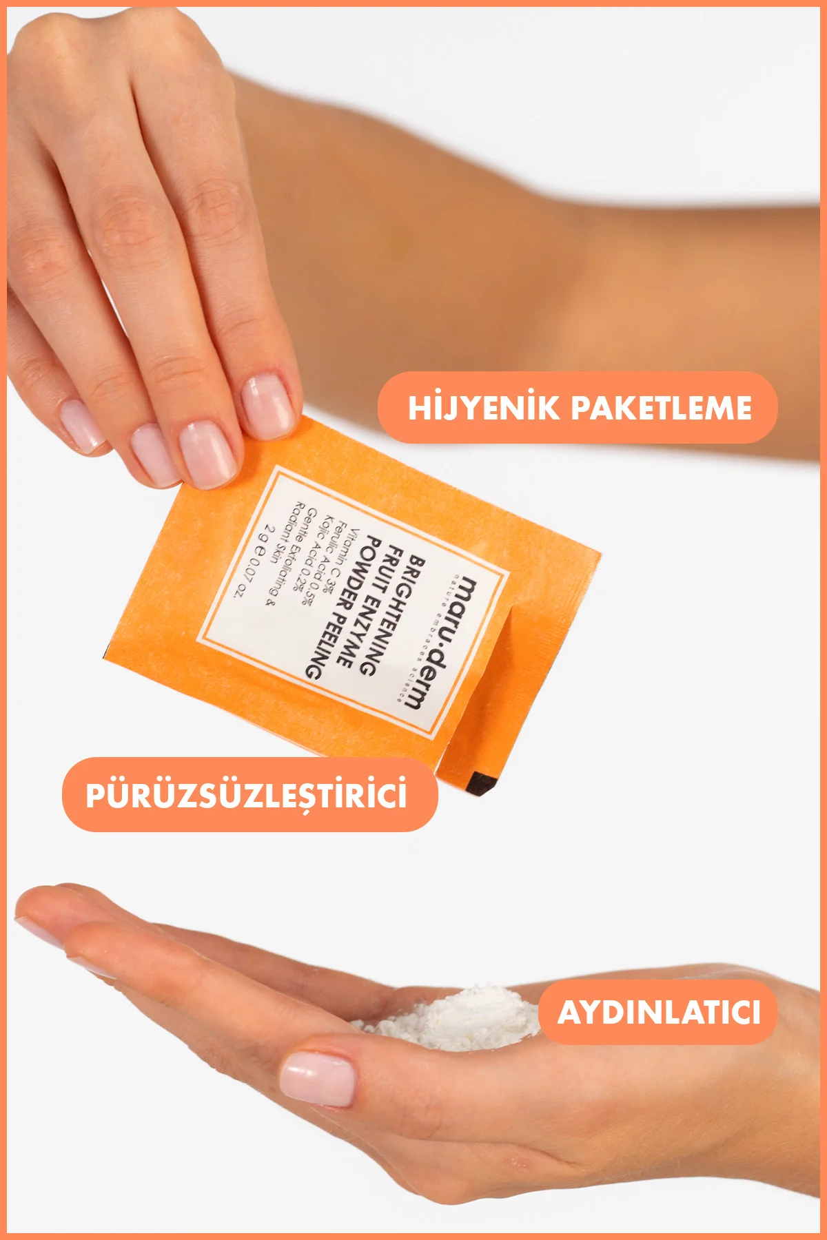 Aydınlatıcı Meyve Enzim Toz Peeling 60 G (Vitamin C 3% + Ferulic 