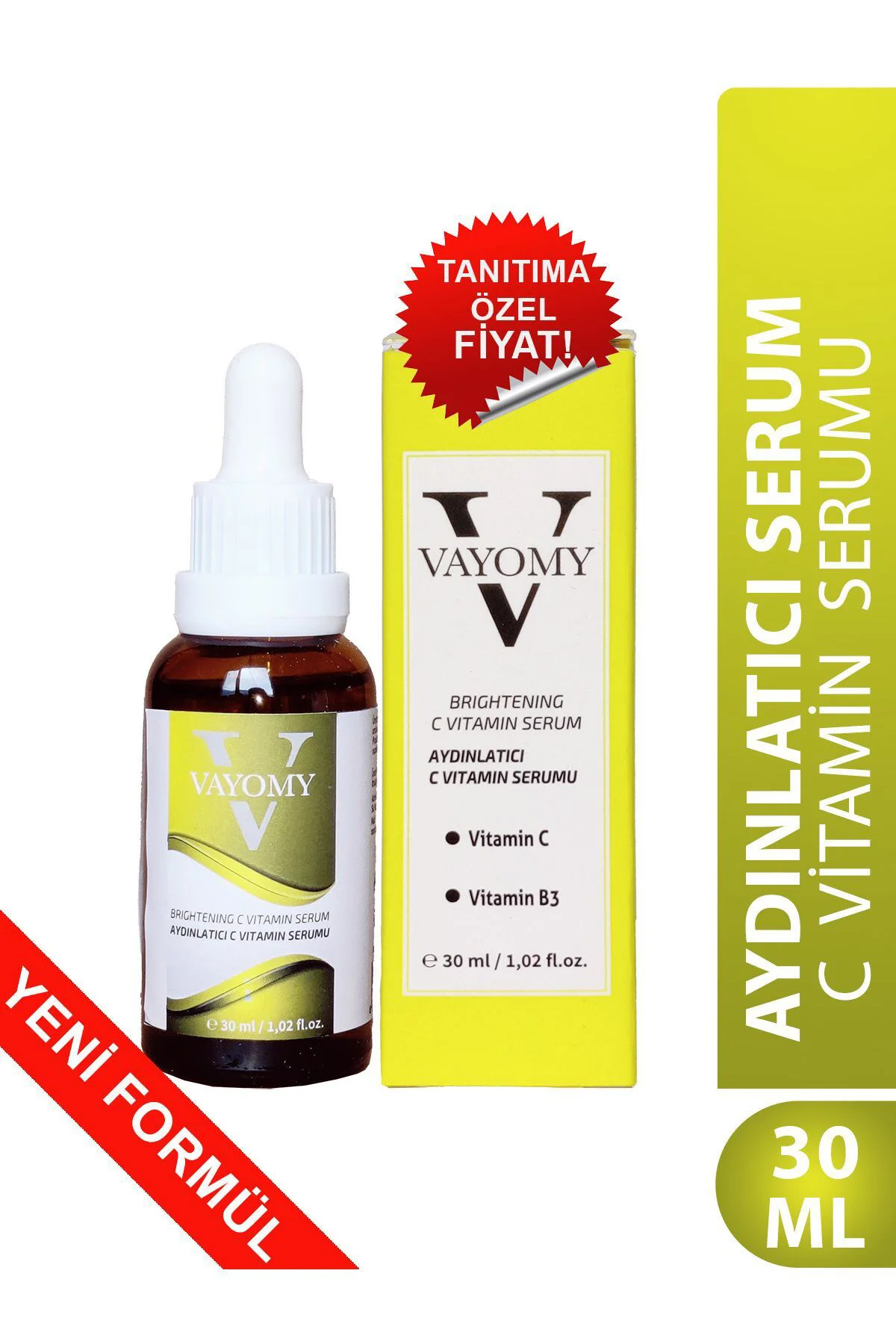 Aydınlatıcı, Renk Tonu Eşitleyen, C Vitamin Cilt Serumu 30ml Aydınlatıcı, Renk Tonu Eşitleyen, C Vitamin Cilt Serumu 30ml