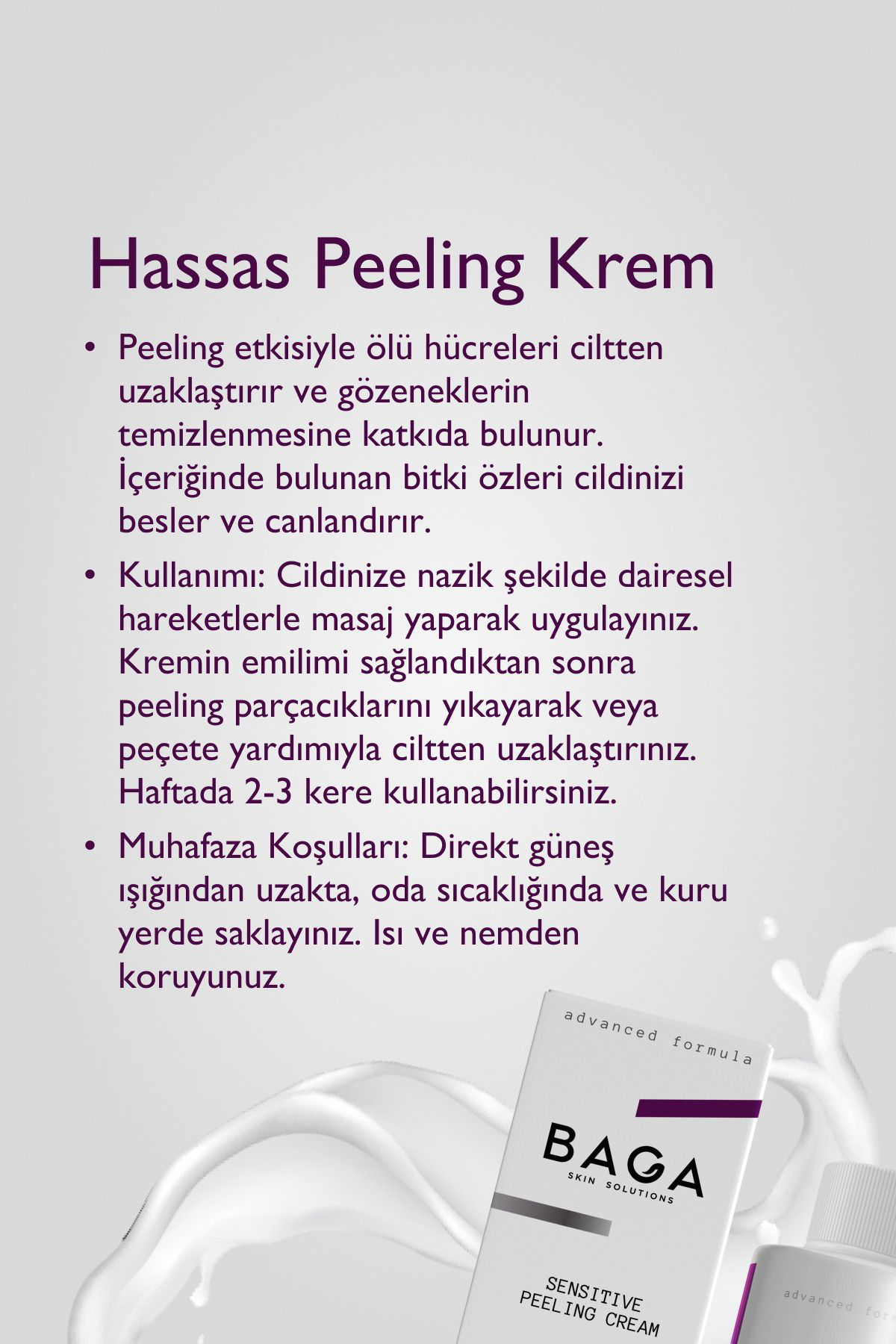 Baga Aydinlatici,Yoğun Nemlendirici Peeling Krem 200 Ml