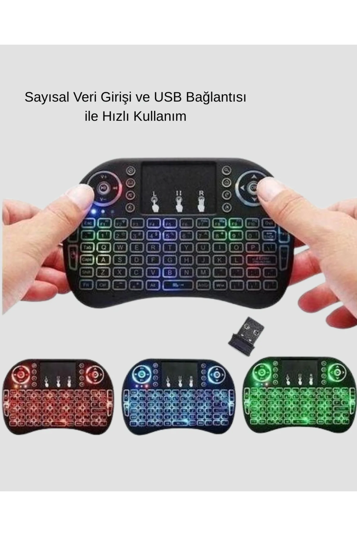 Aydınlatmalı Touchpad’li Q Klavye – Türkçe Karakterli, USB Bağlan