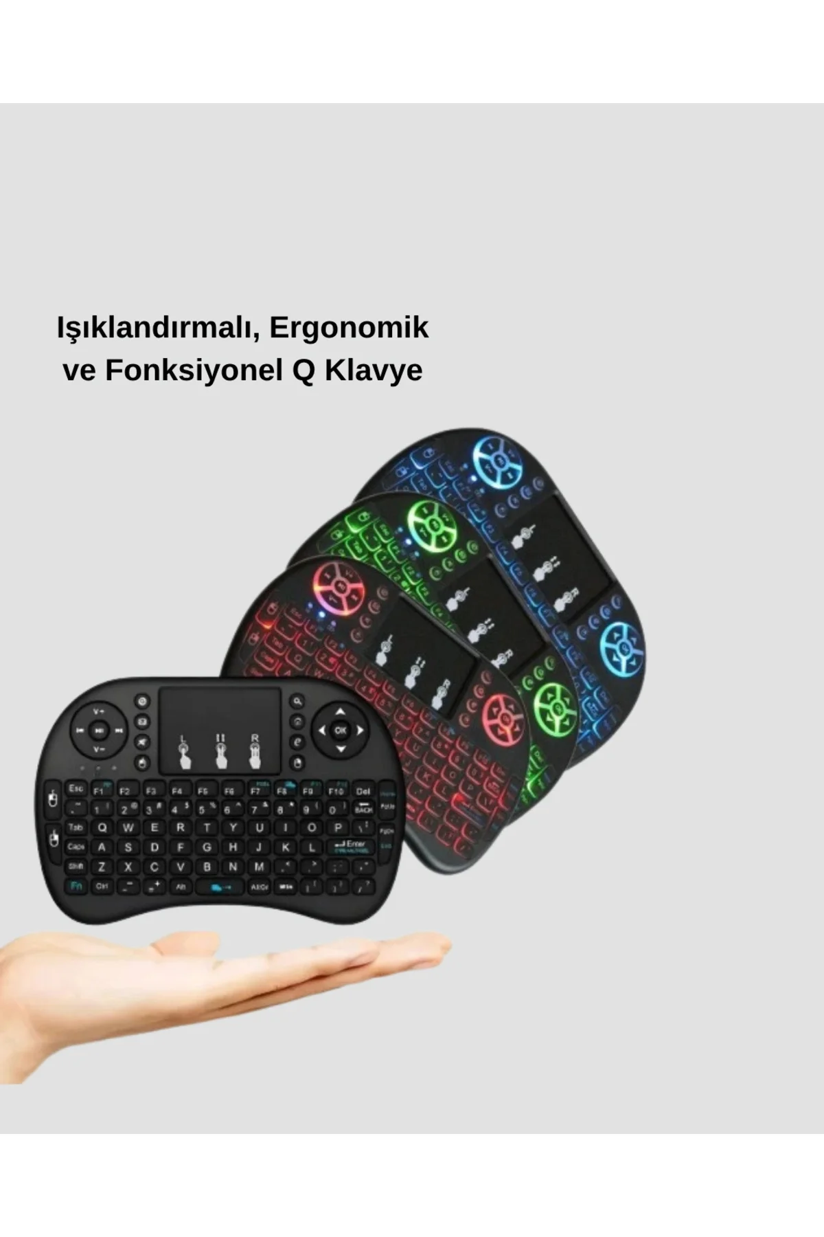 Aydınlatmalı Touchpad’li Q Klavye – Türkçe Karakterli, USB Bağlan